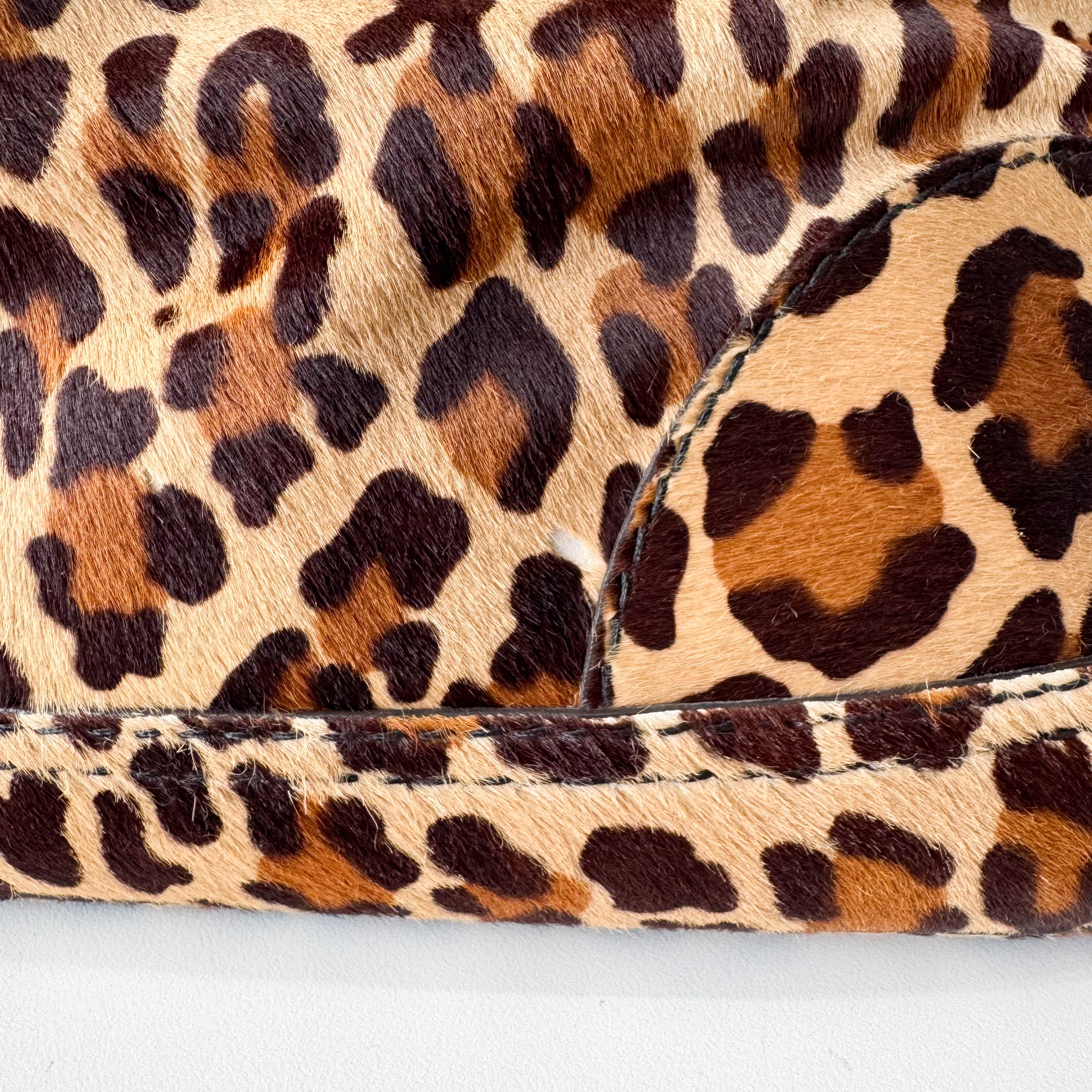 Leopard Print Pony Hair Bowling Bag