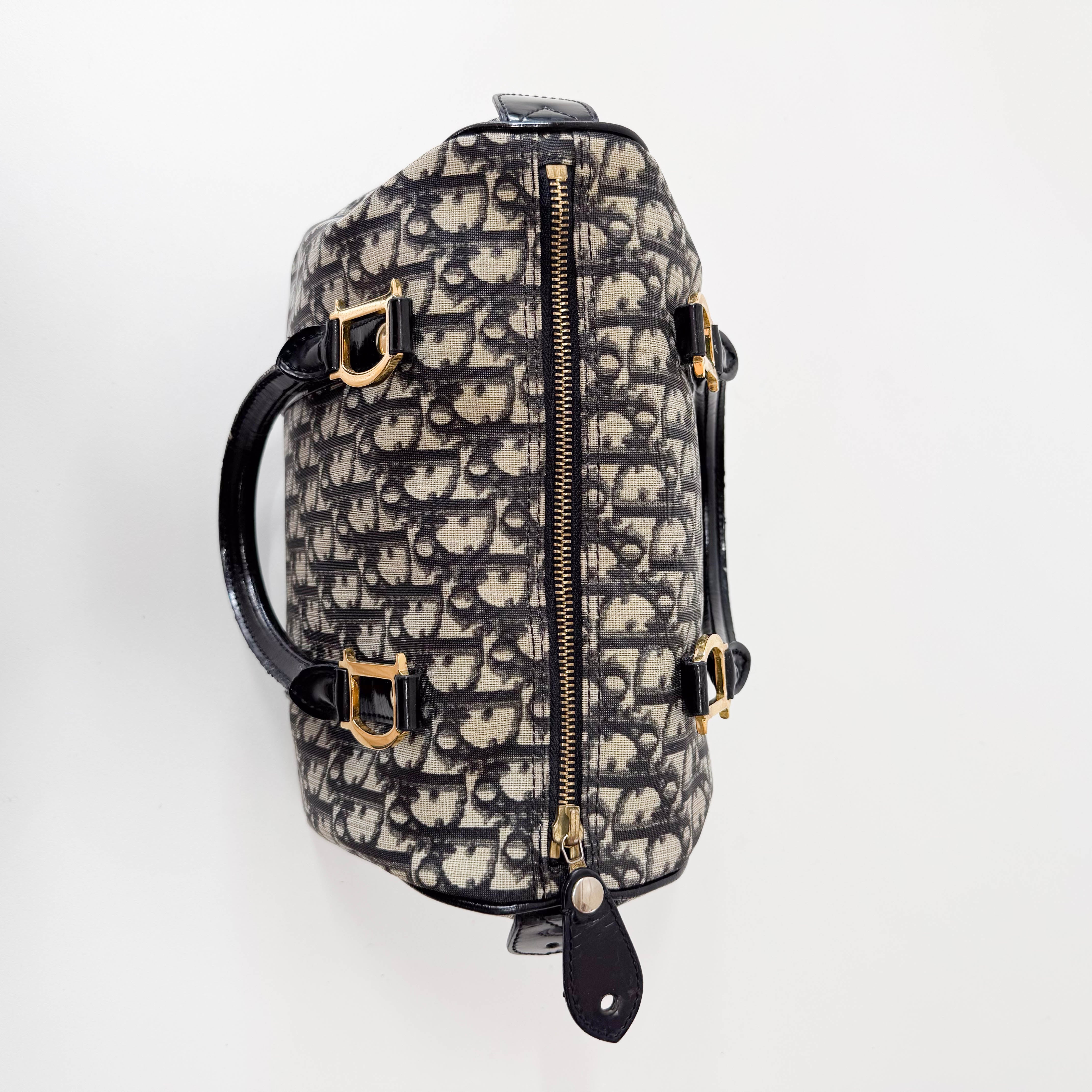 Navy Trotter Mini Boston Handbag