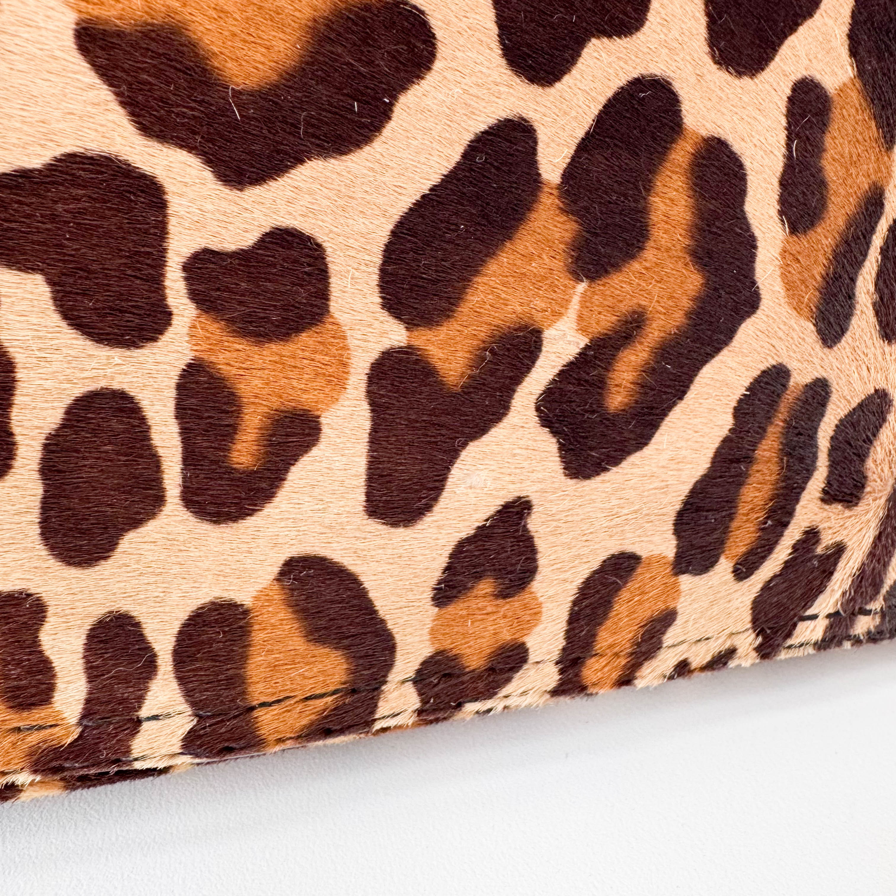 Leopard Print Pony Hair Bowling Bag