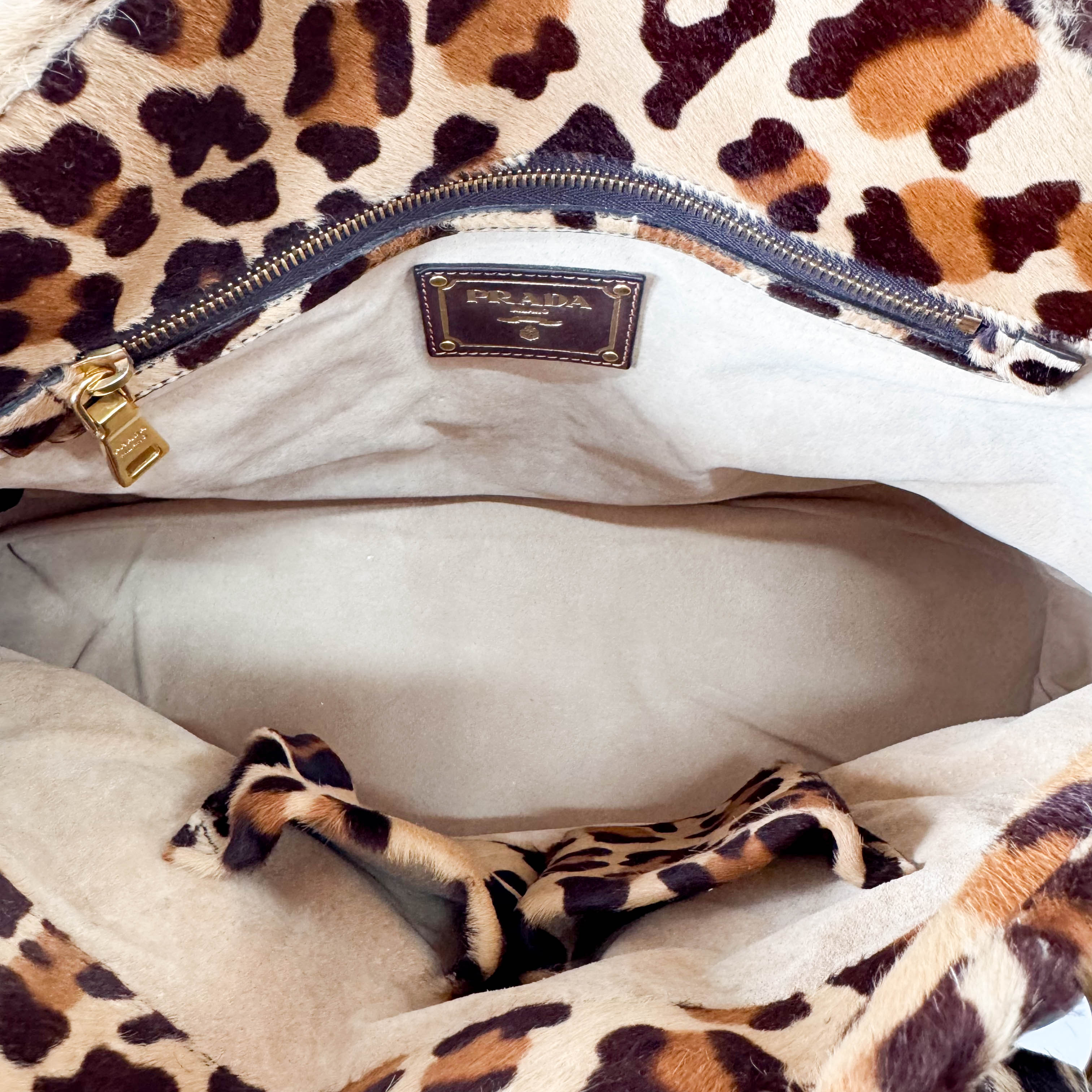 Leopard Print Pony Hair Bowling Bag