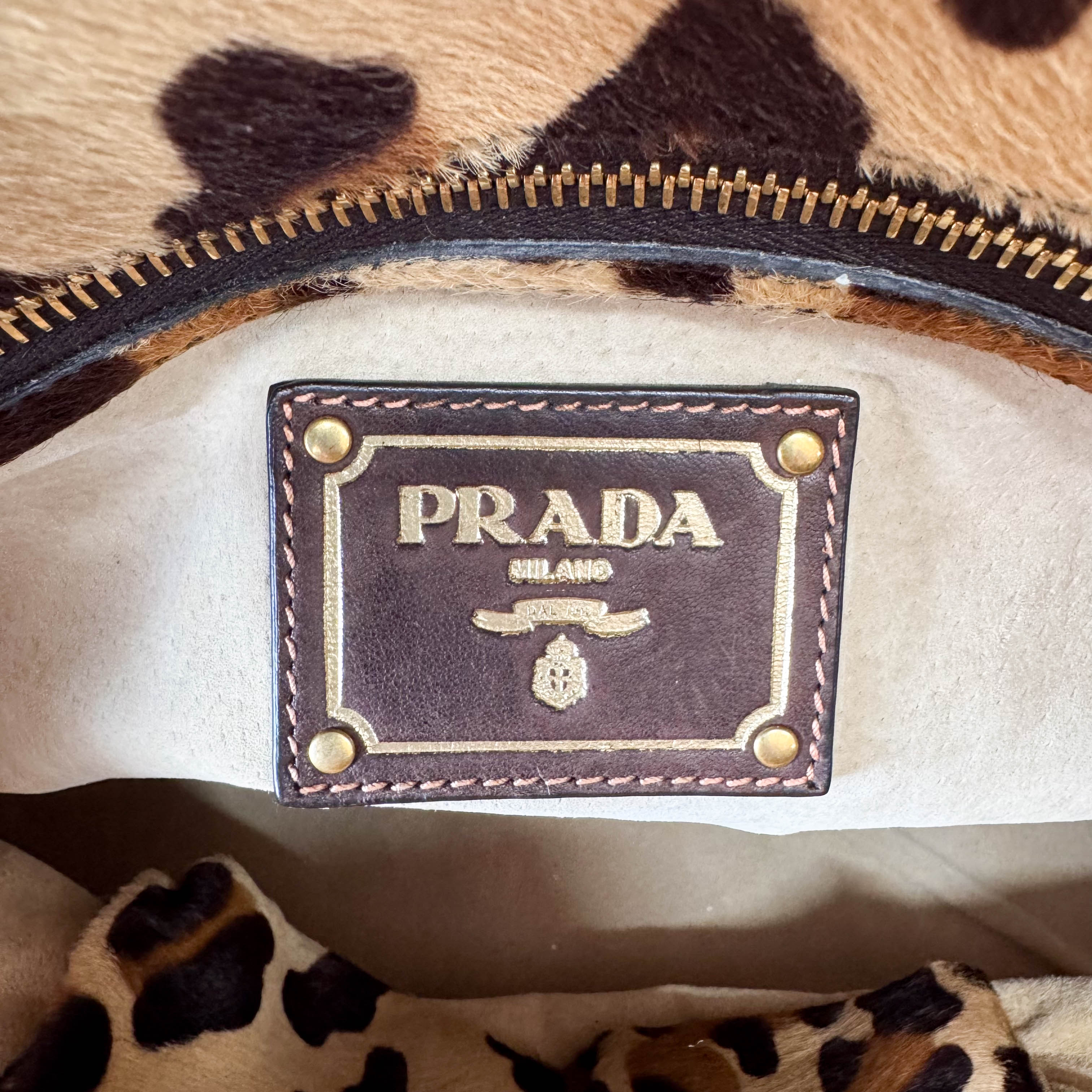 Leopard Print Pony Hair Bowling Bag