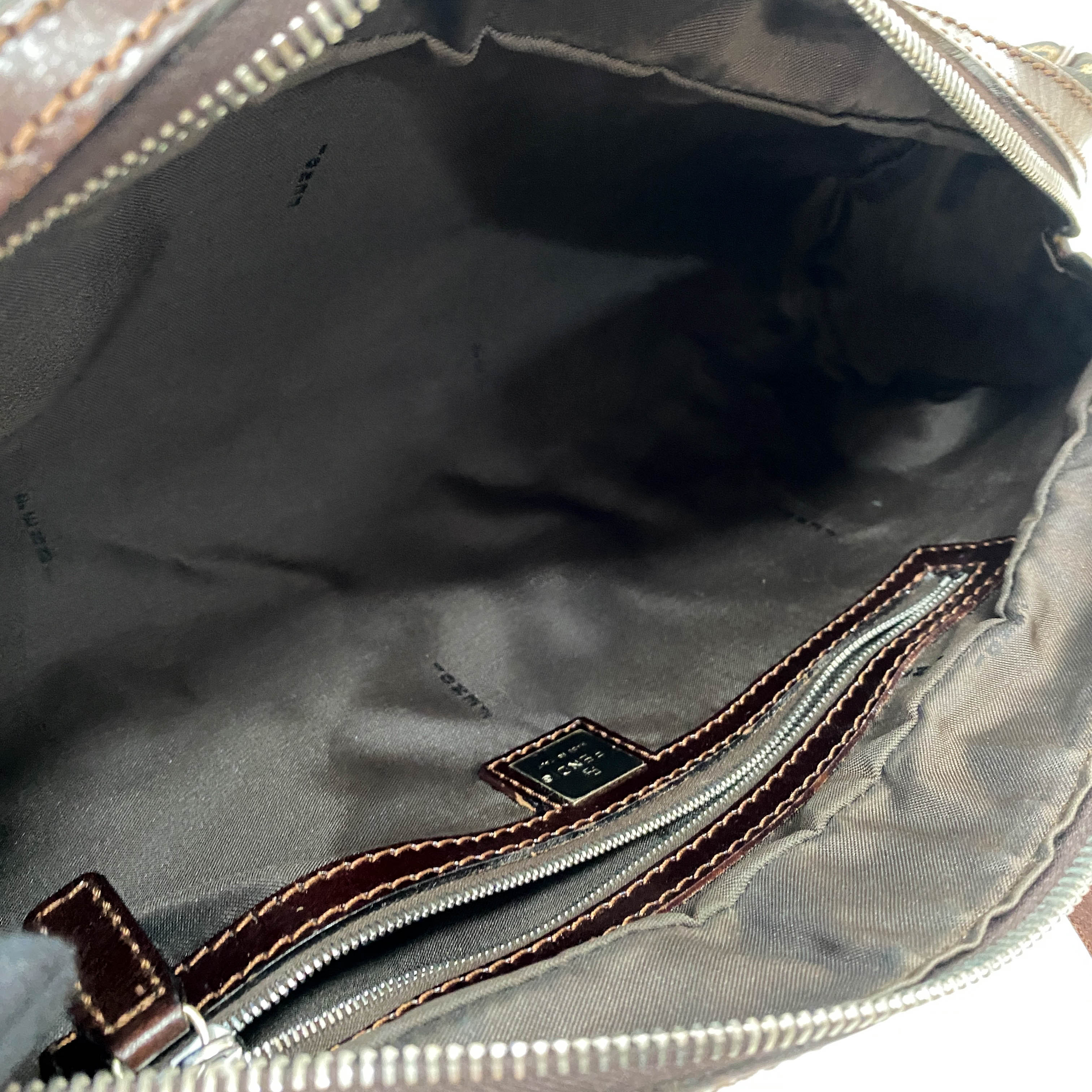 Zucca Brown Canvas Shoulder Bag