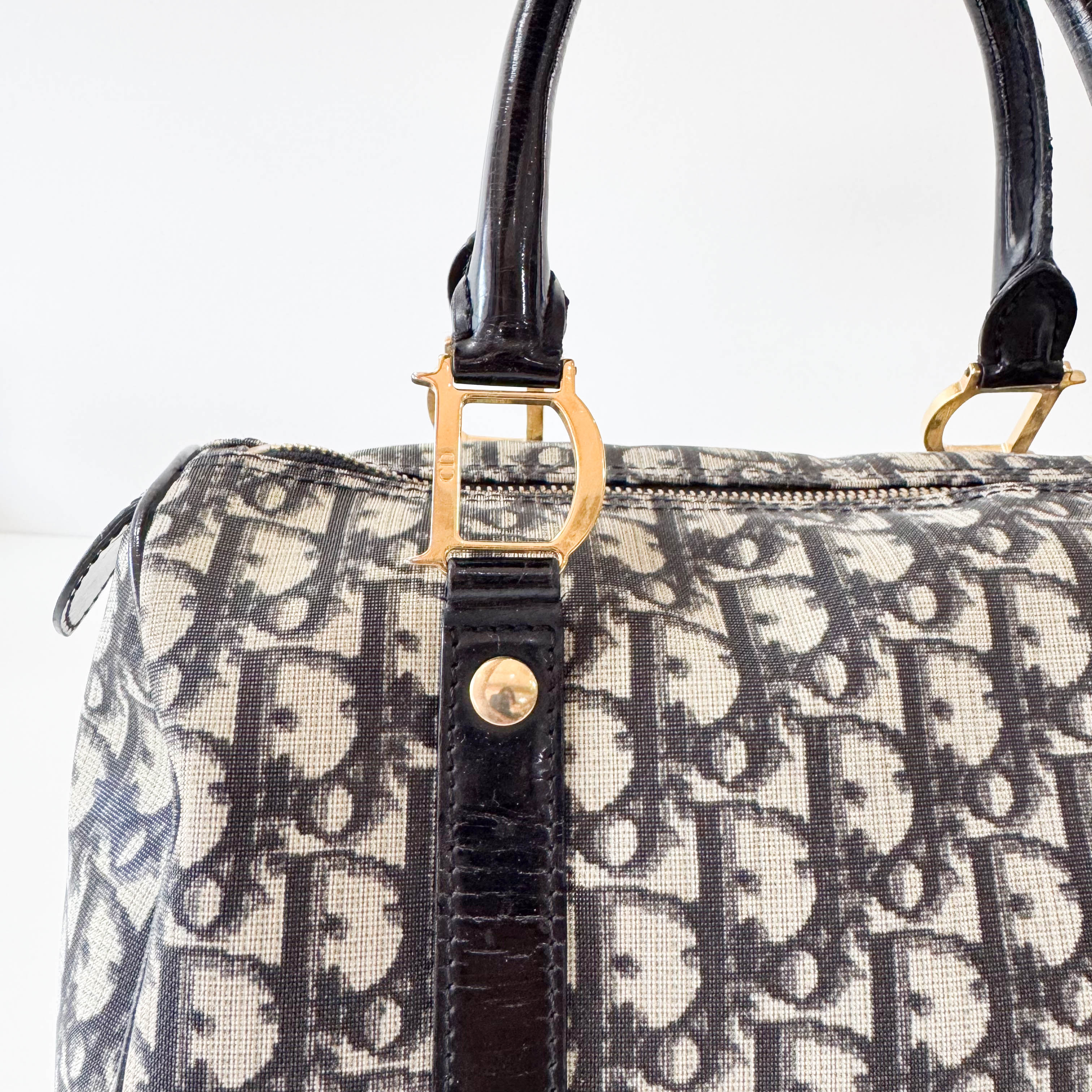 Navy Trotter Mini Boston Handbag