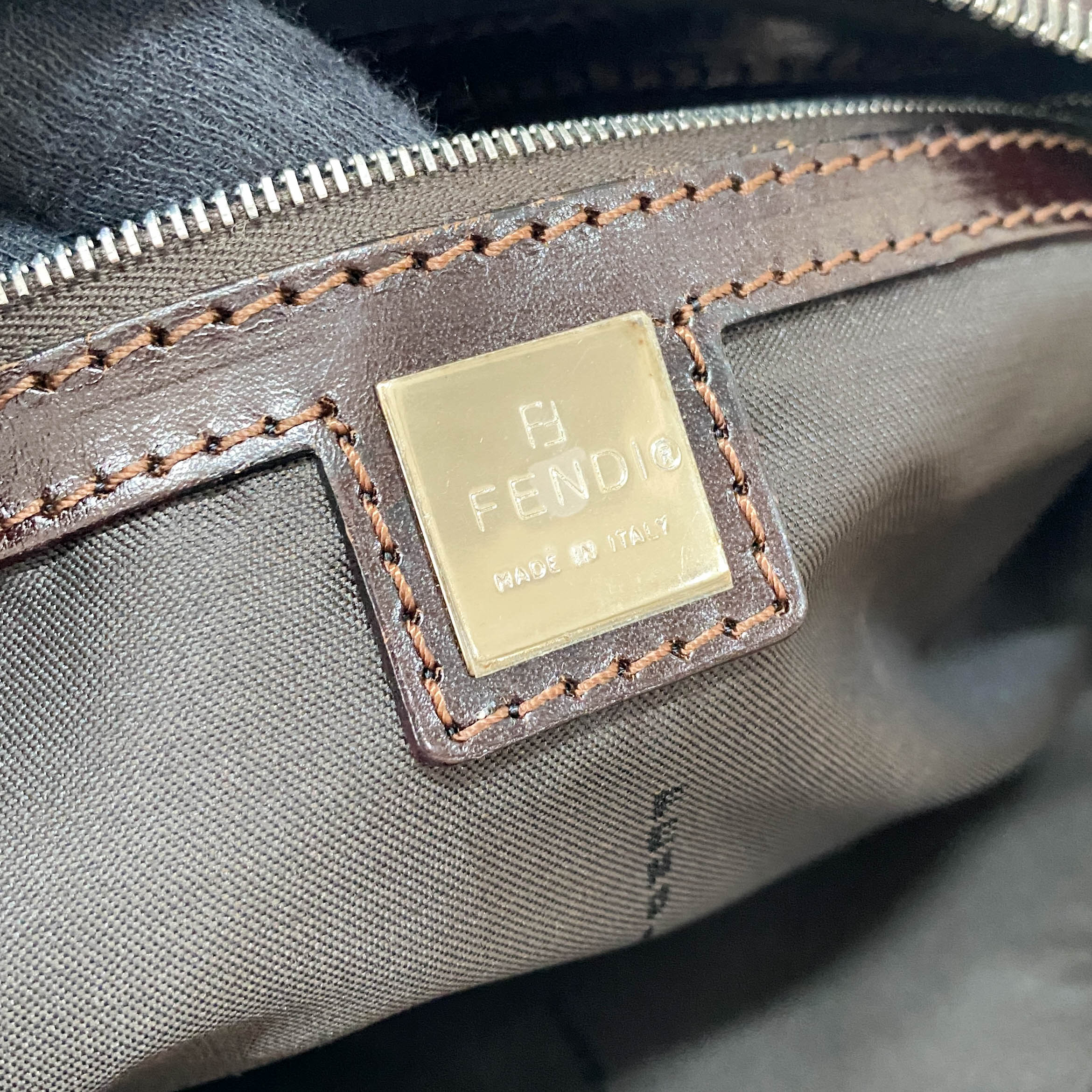 Zucca Brown Canvas Shoulder Bag