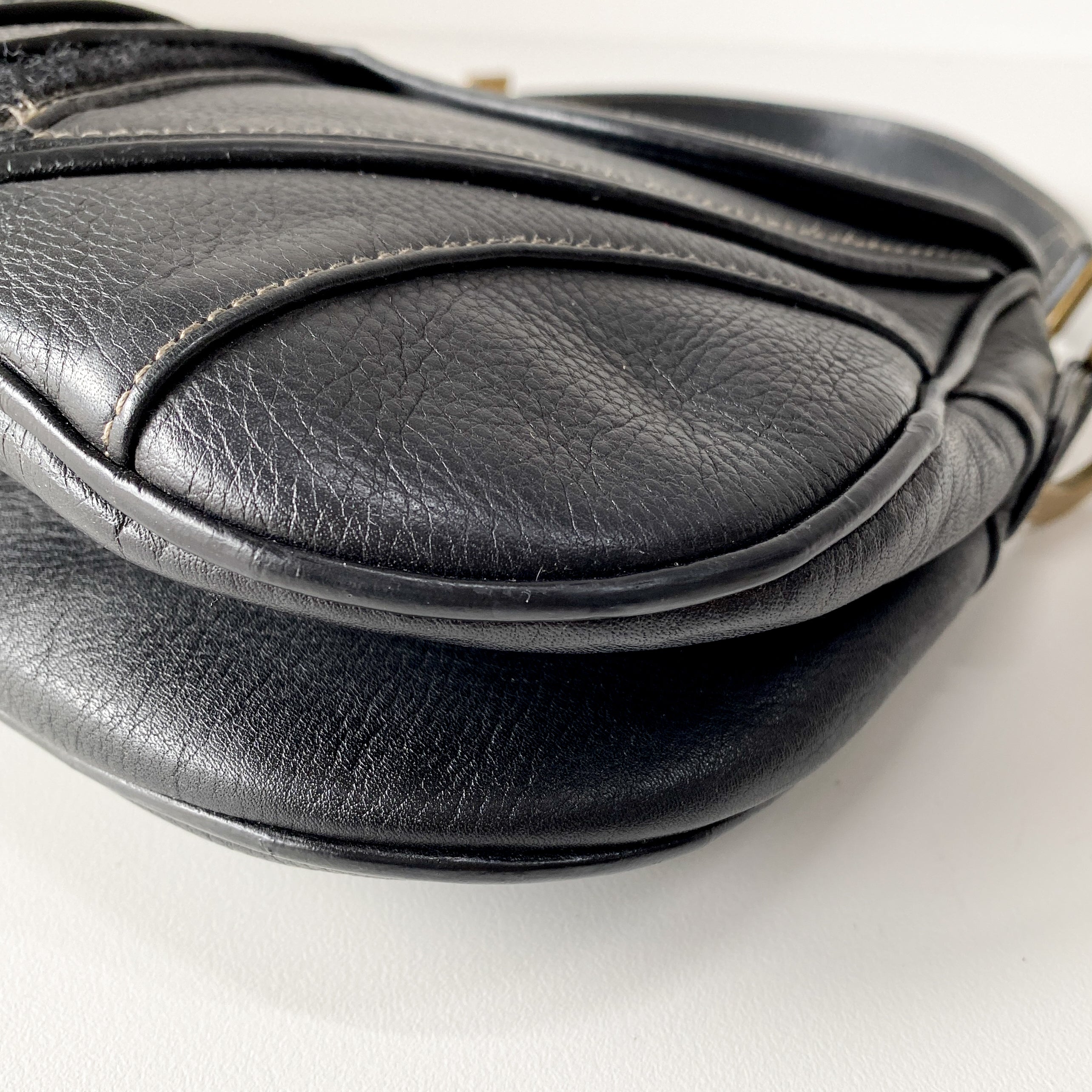 Navy Blue Double Saddle Shoulder Bag