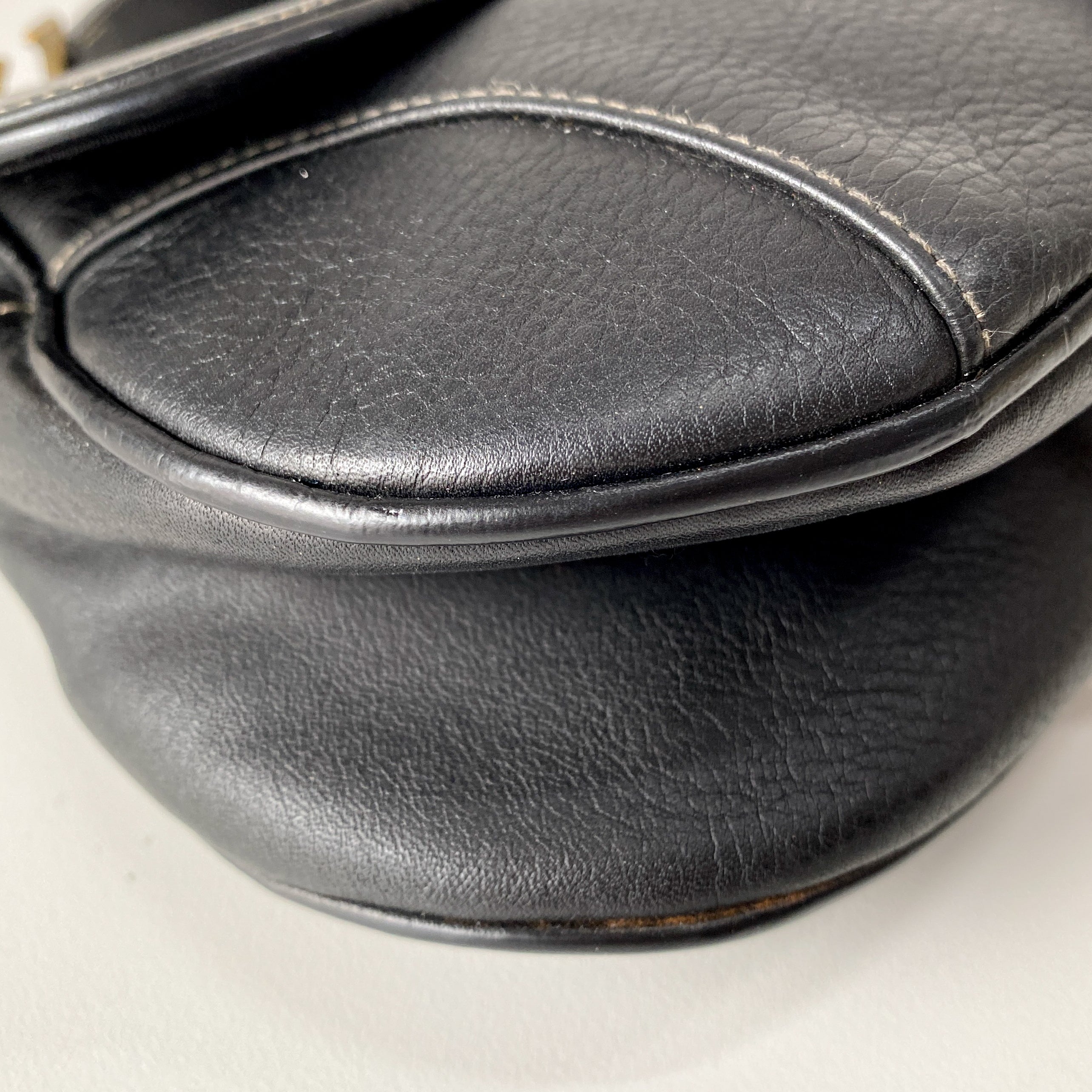 Navy Blue Double Saddle Shoulder Bag