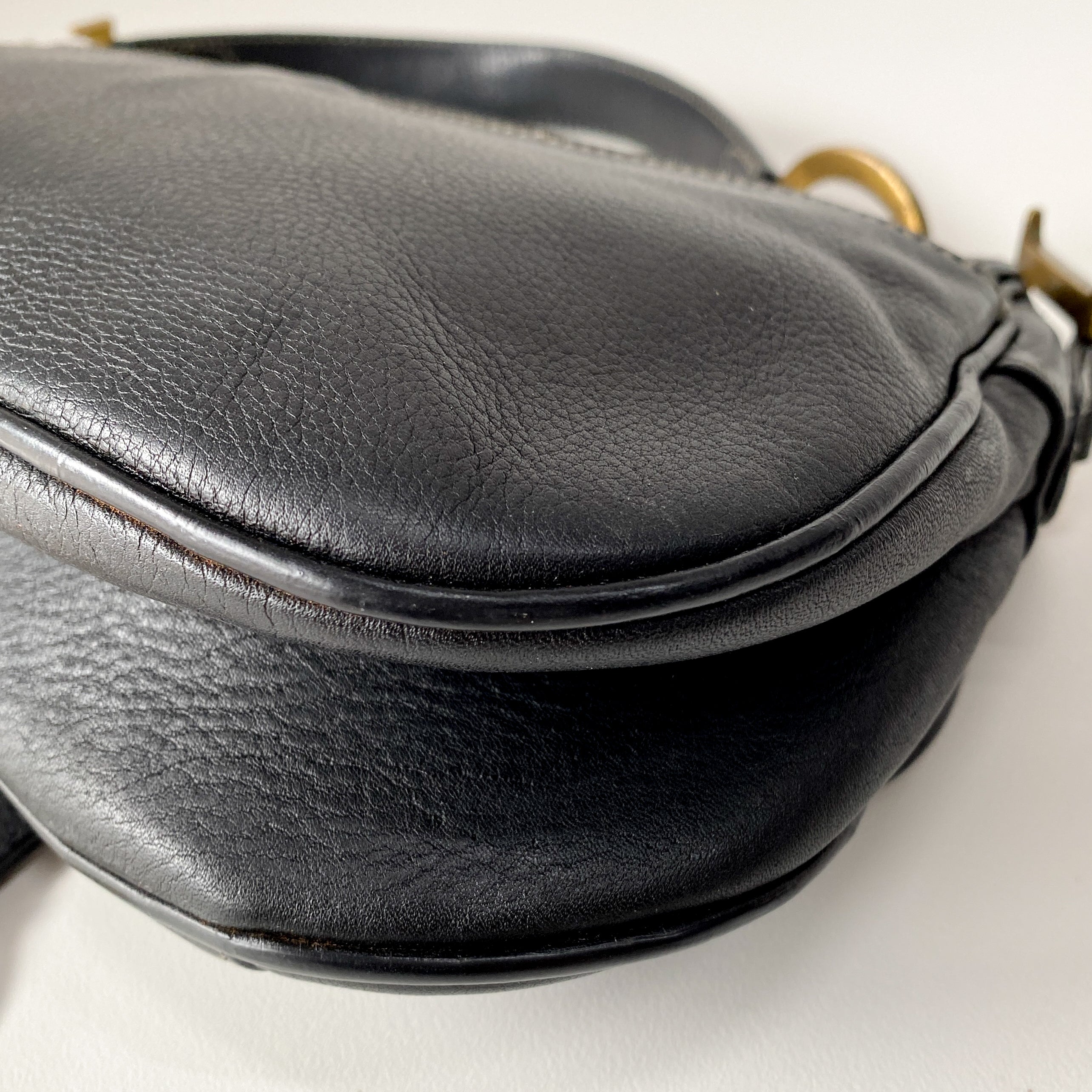 Navy Blue Double Saddle Shoulder Bag