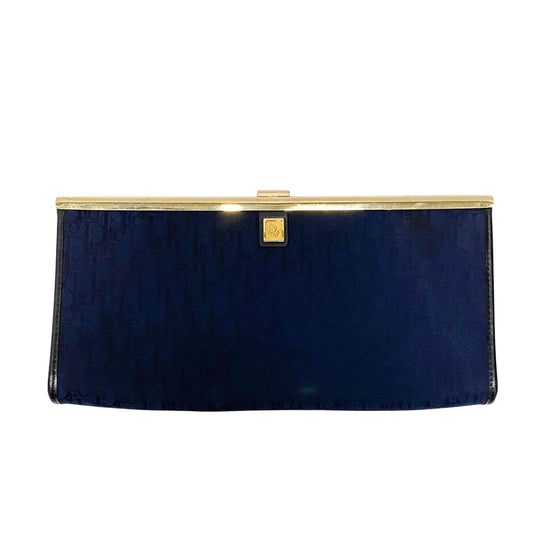 Trotter Navy Canvas Clutch
