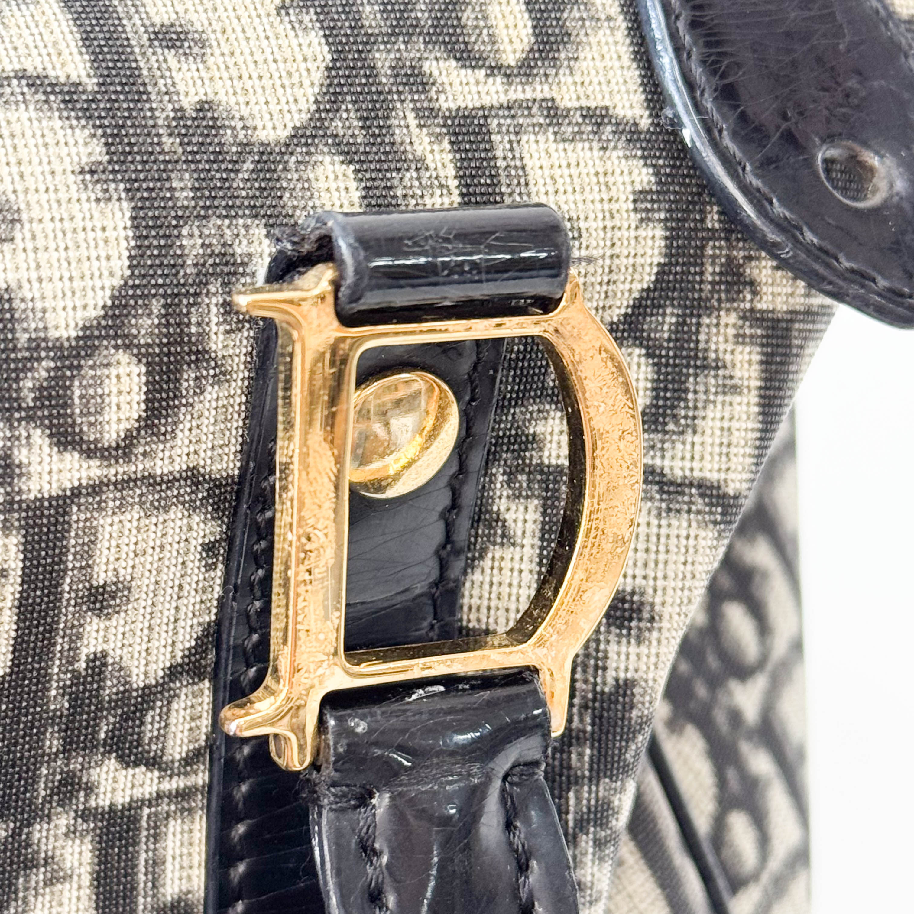 Navy Trotter Mini Boston Handbag