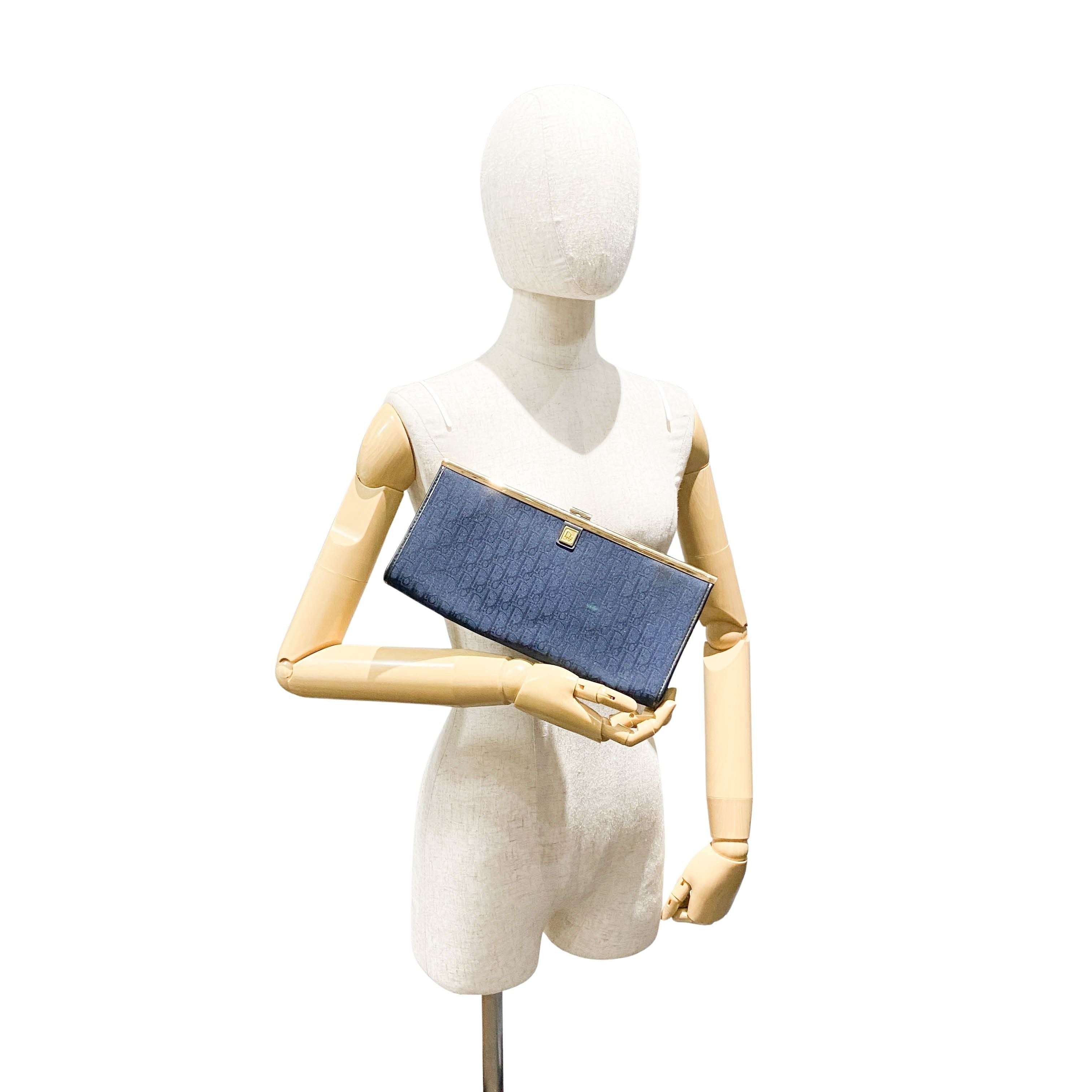 Trotter Navy Canvas Clutch