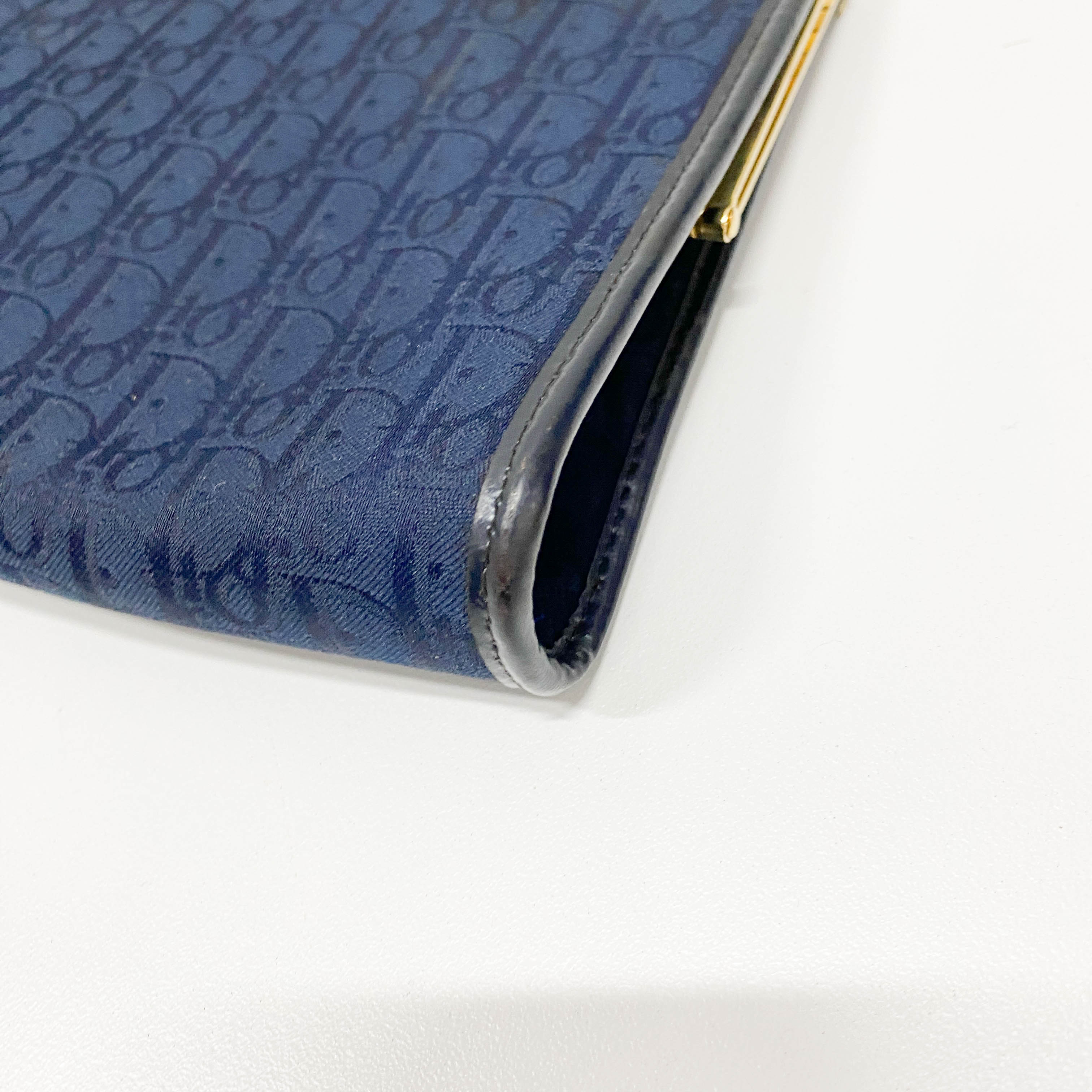 Trotter Navy Canvas Clutch