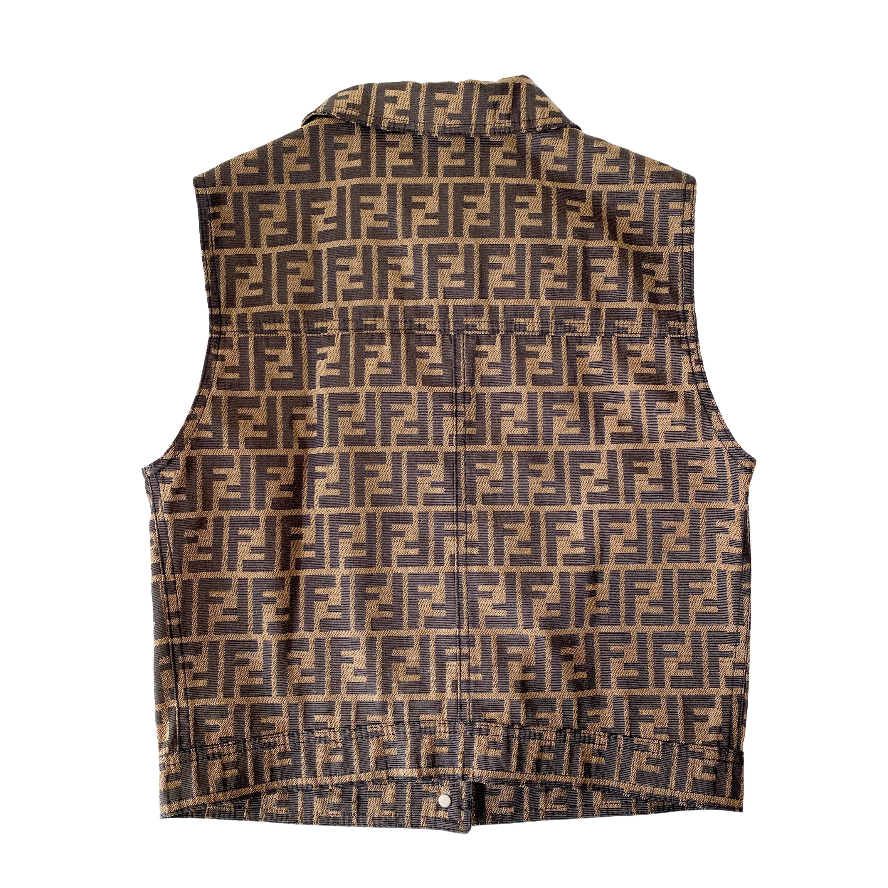 Zucca Brown Coated Canvas Vest  Size IT44