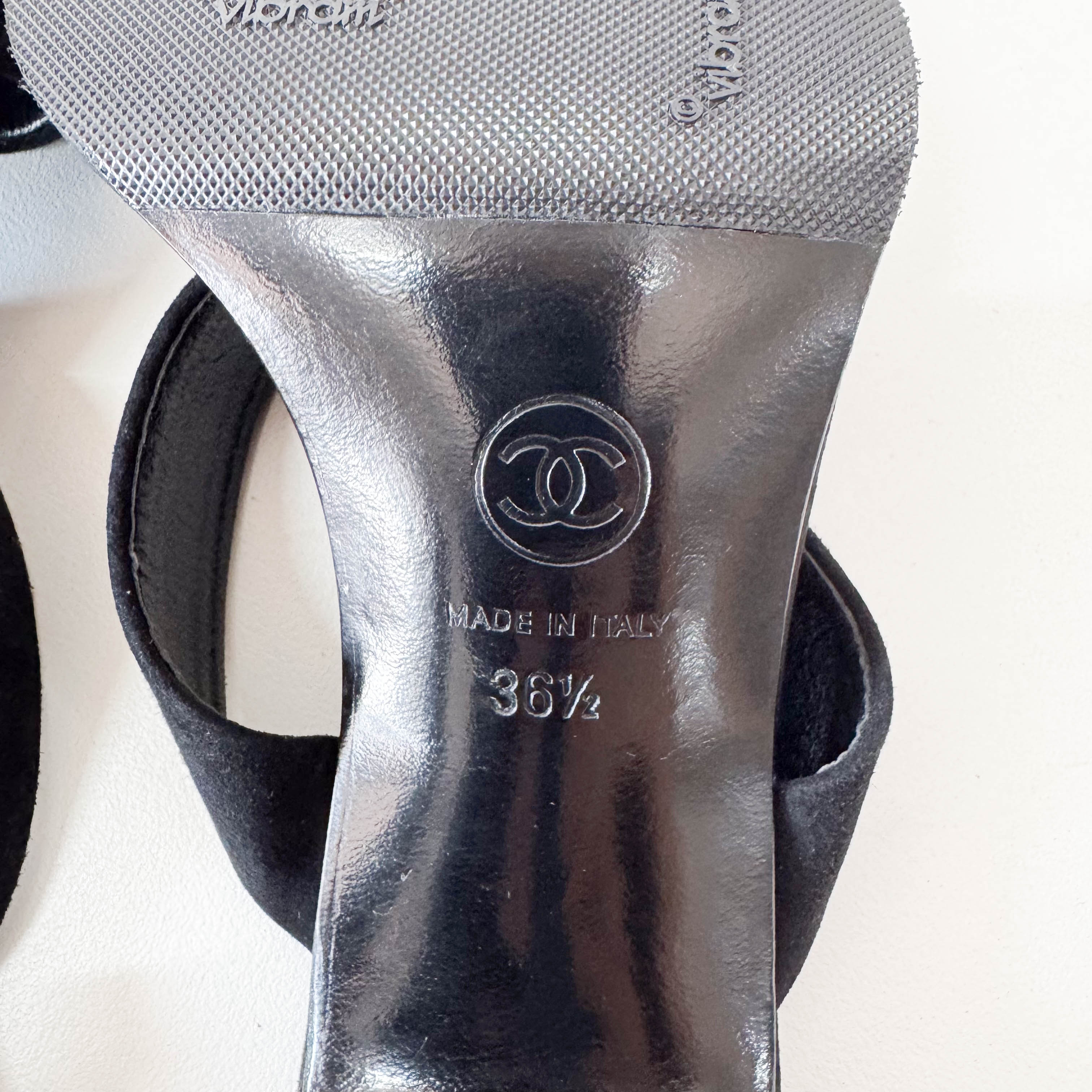 Vintage Size 36 1/2 Black Suede High Heels