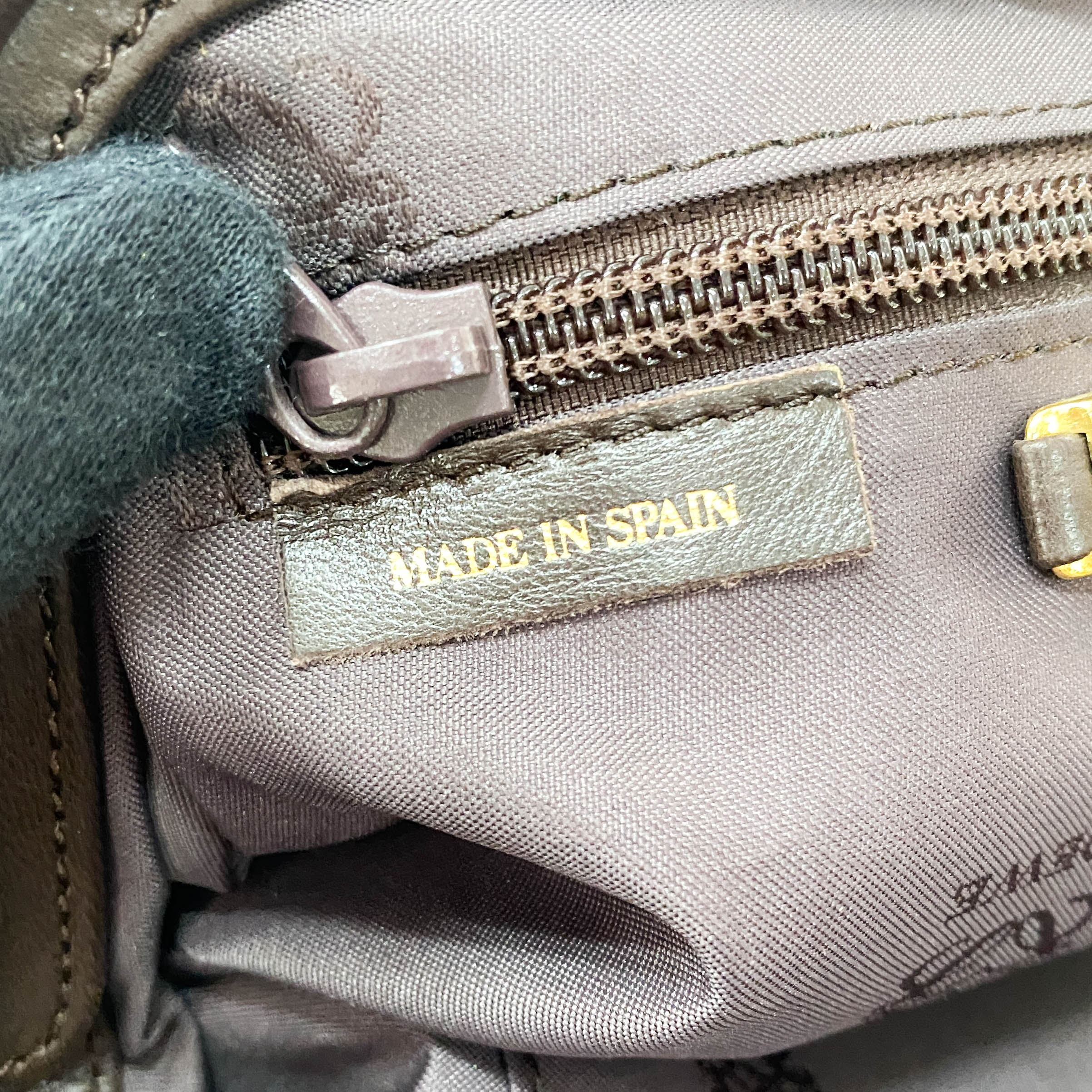 Brown Nappa Leather Top Handle Bag