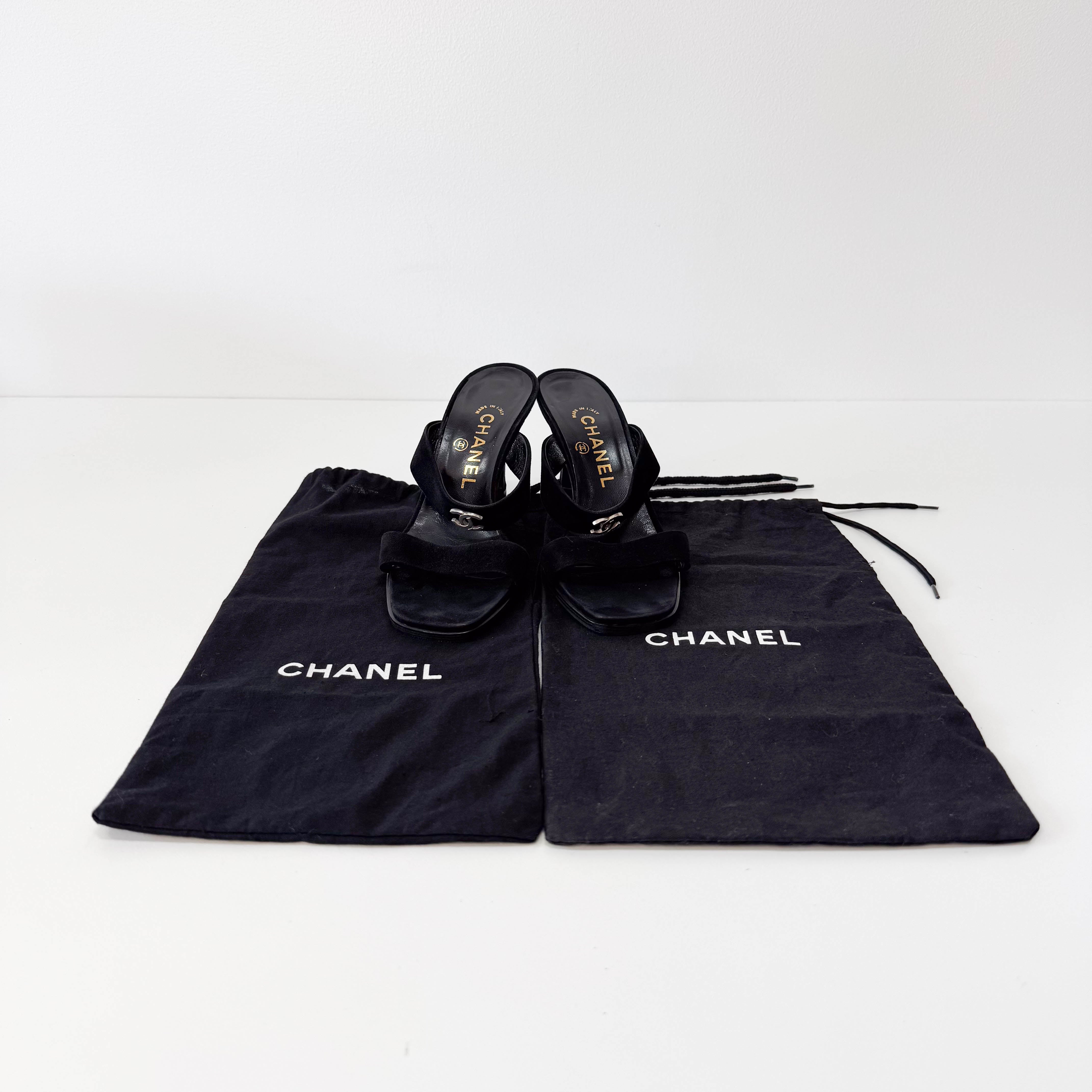 Vintage Size 36 1/2 Black Suede High Heels