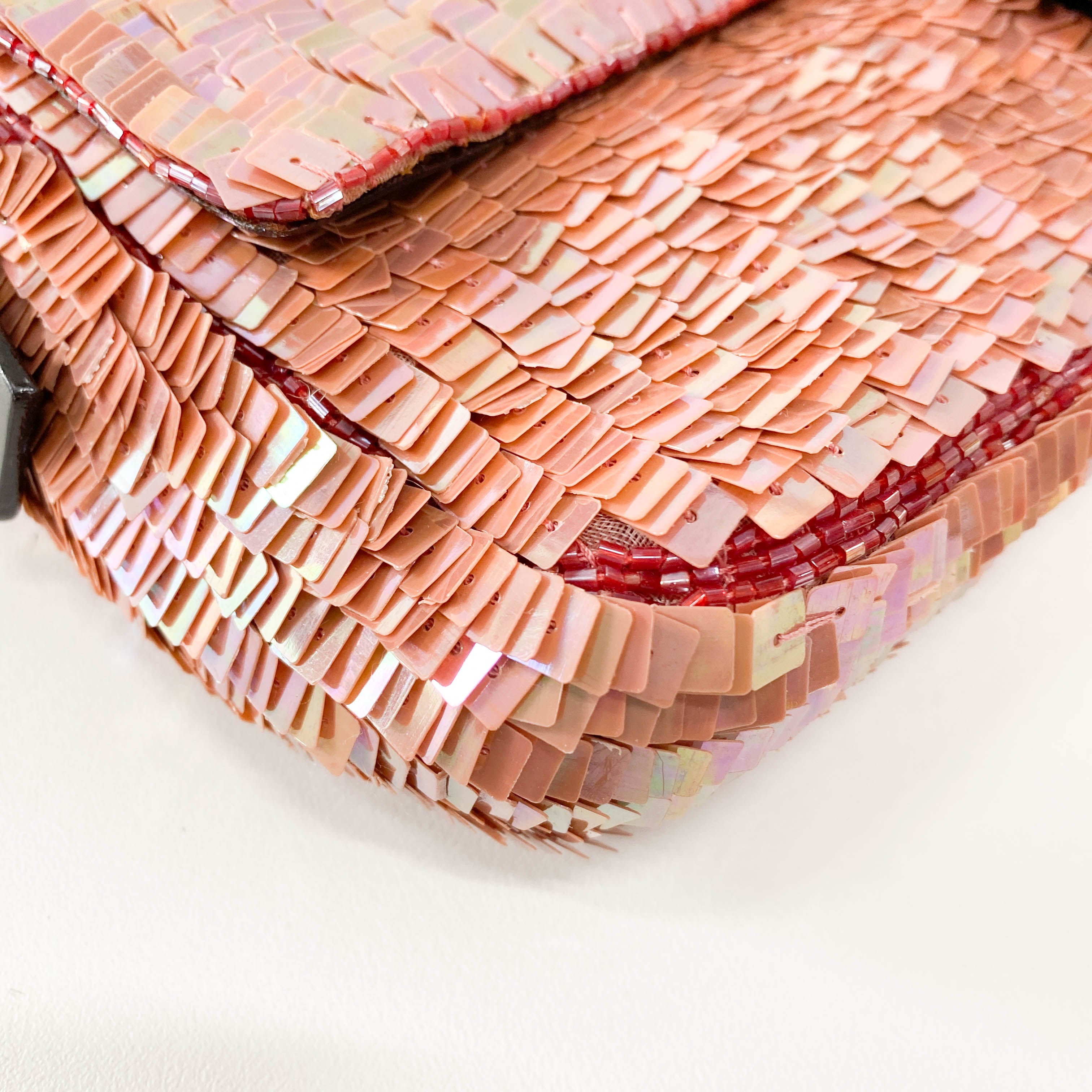 Baguette Pink Sequin Shoulder Bag