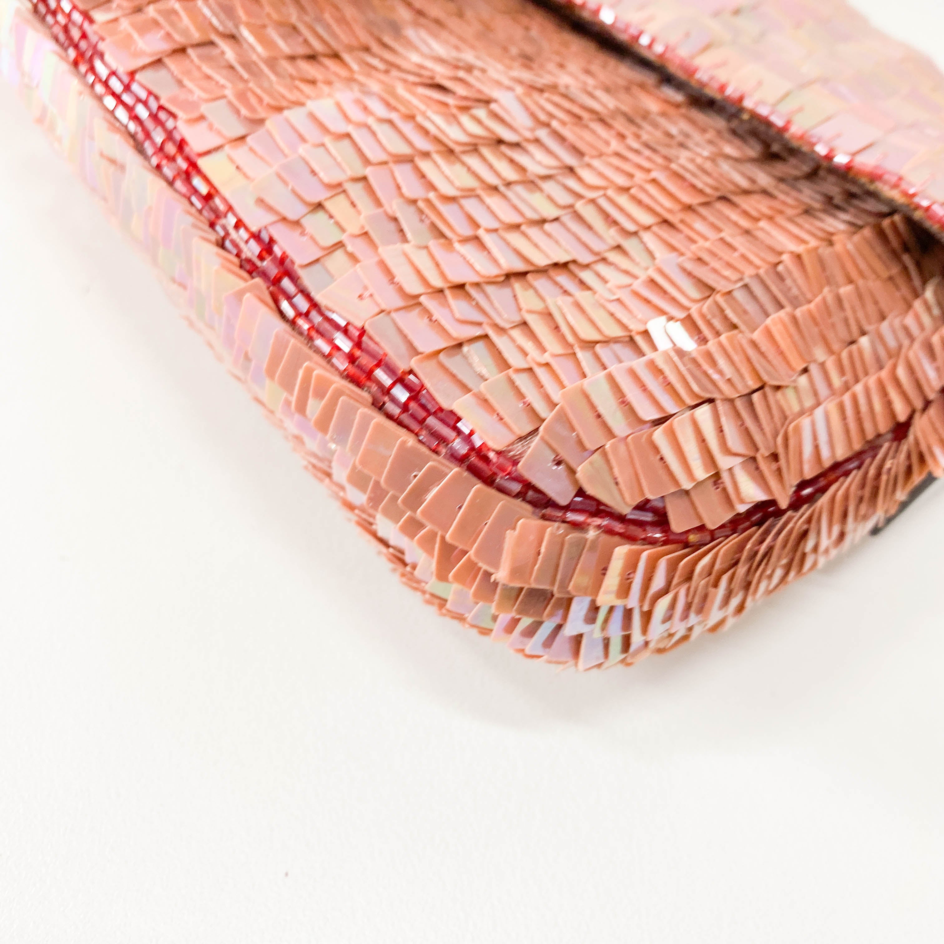 Baguette Pink Sequin Shoulder Bag