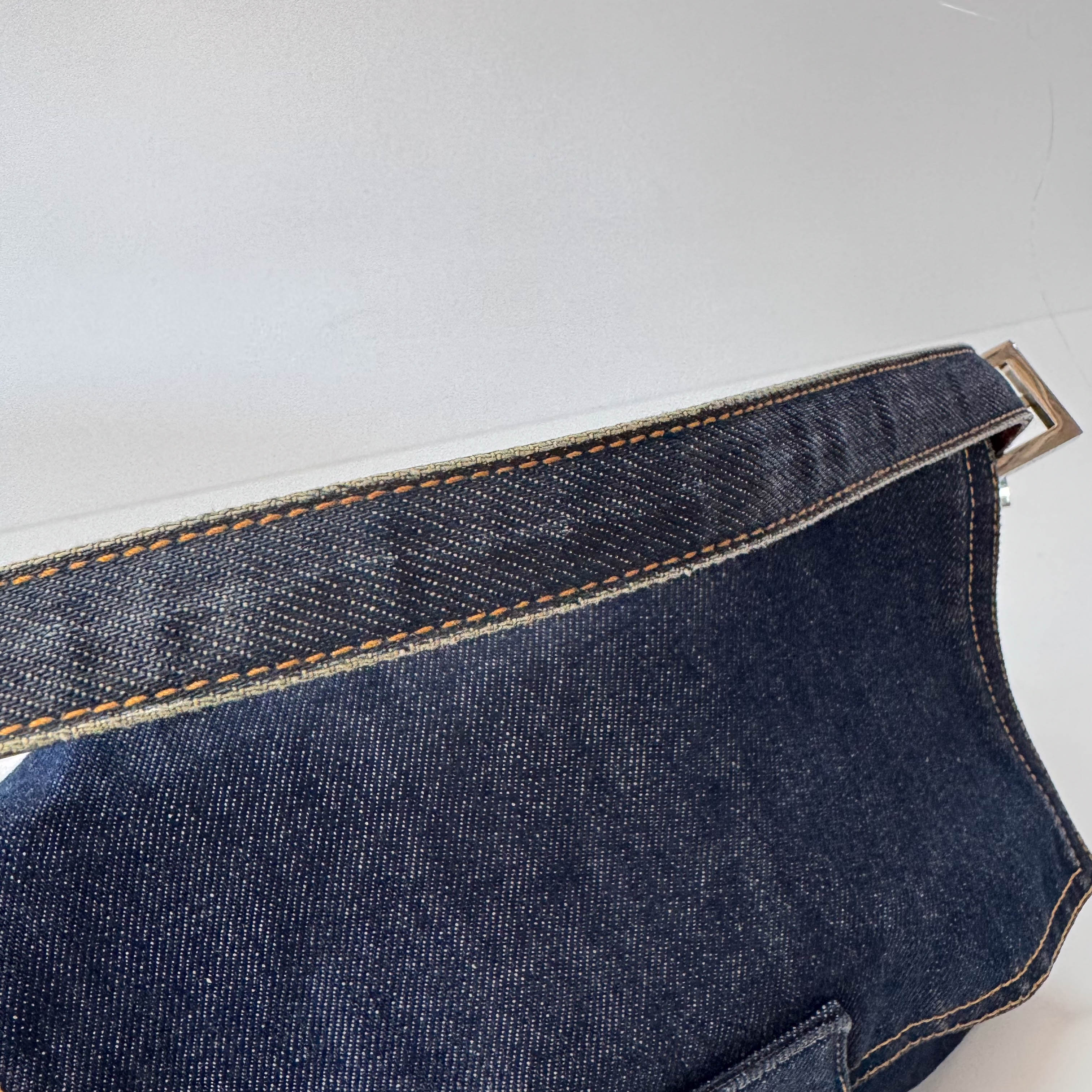 Mamma Baguette Blue Denim Shoulder Bag