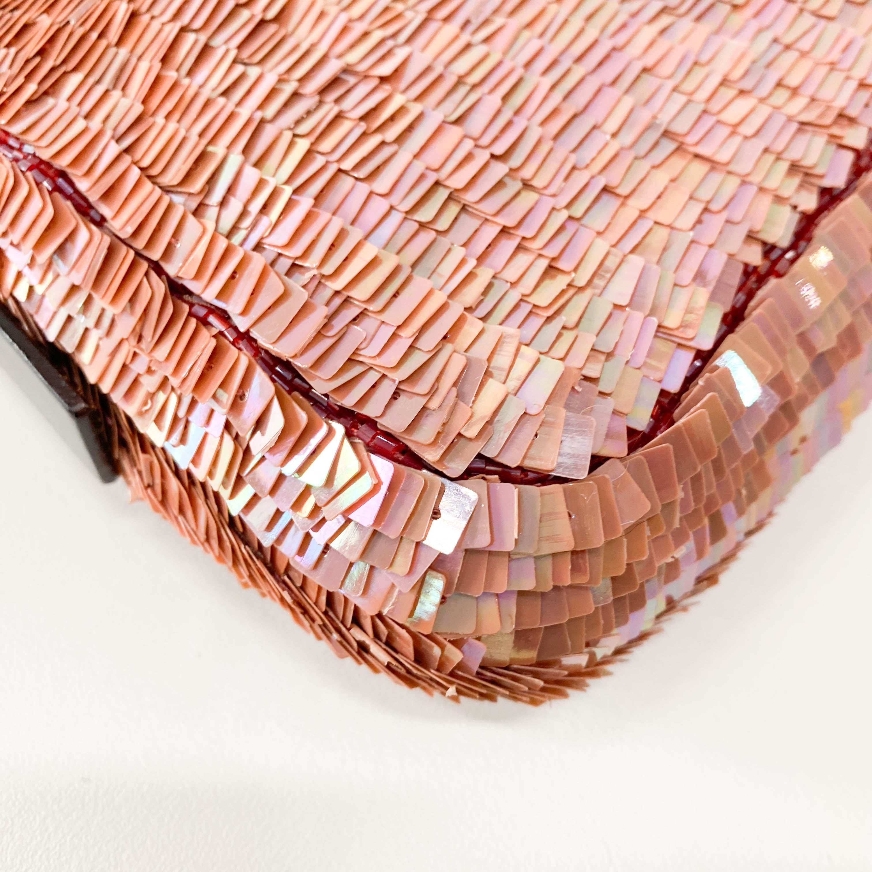 Baguette Pink Sequin Shoulder Bag