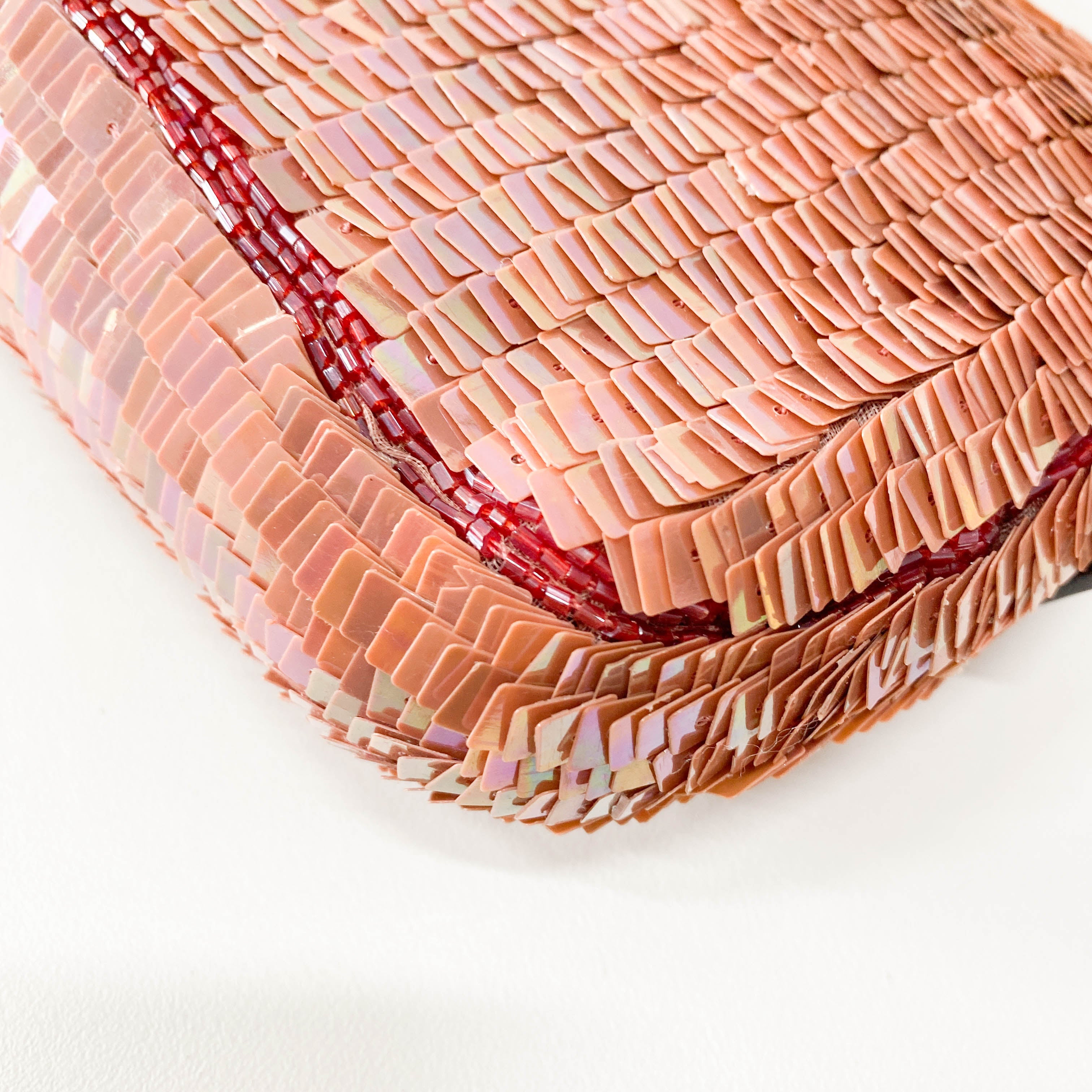 Baguette Pink Sequin Shoulder Bag