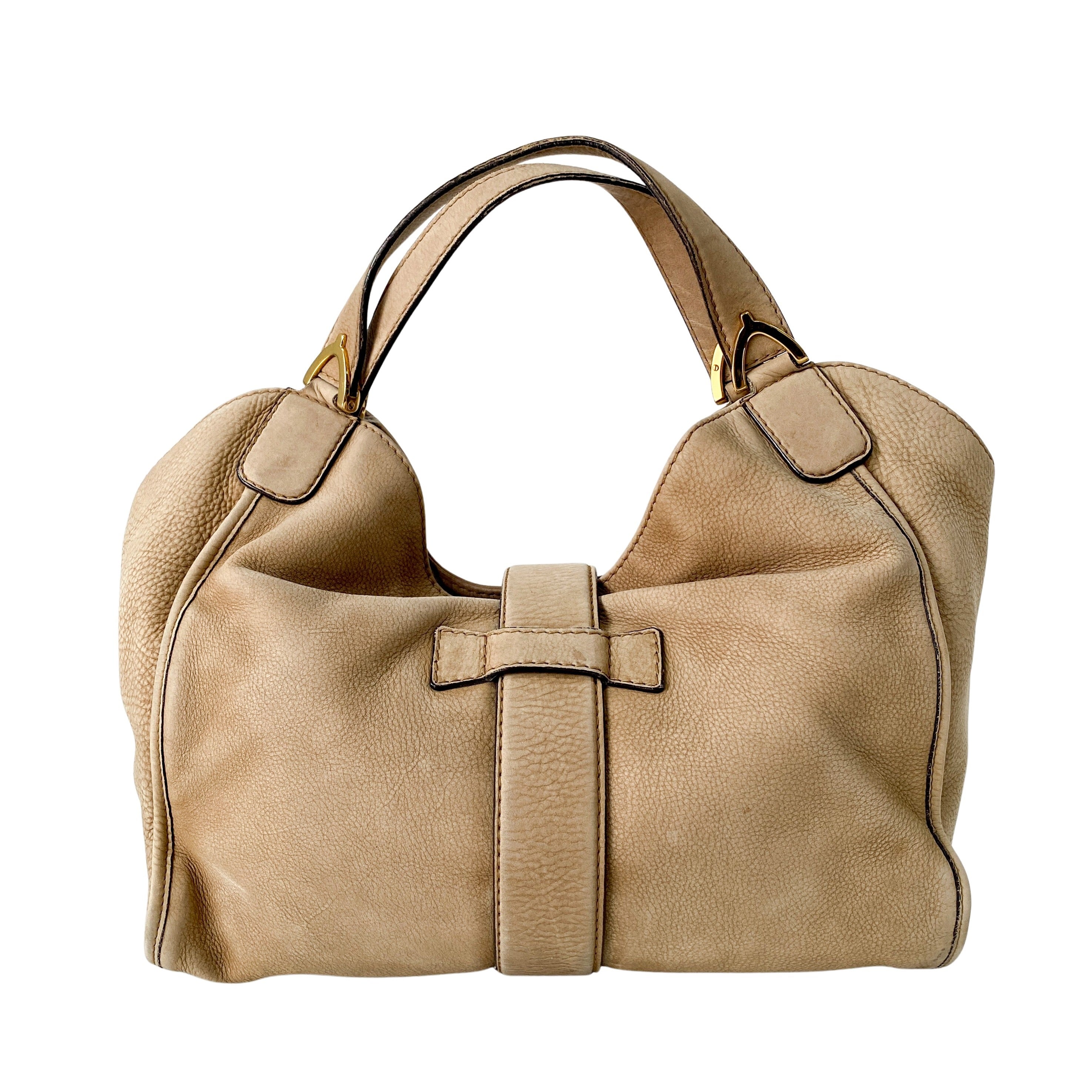 Stirrup Brown Nubuck Leather Shoulder Bag