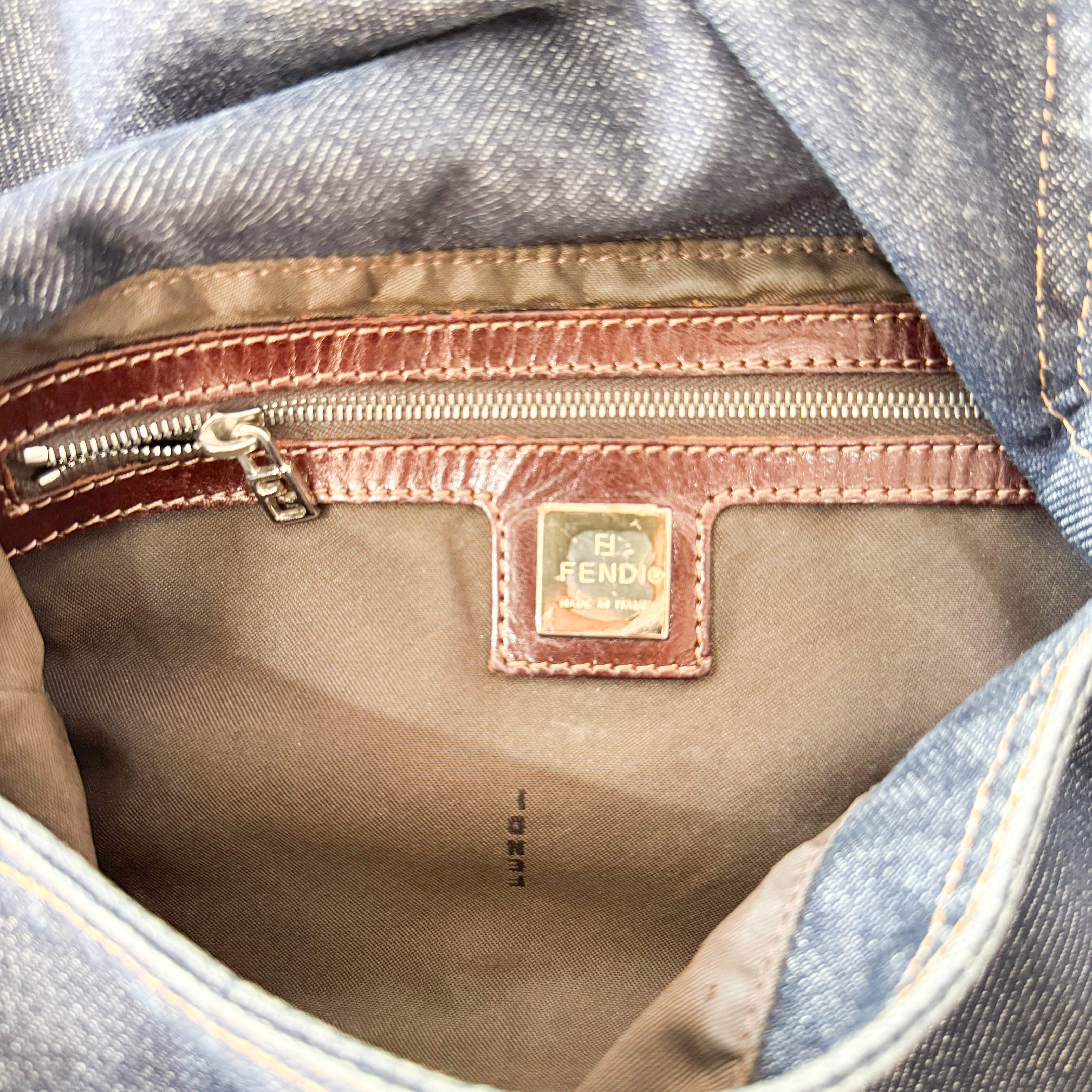 Mamma Baguette Blue Denim Shoulder Bag