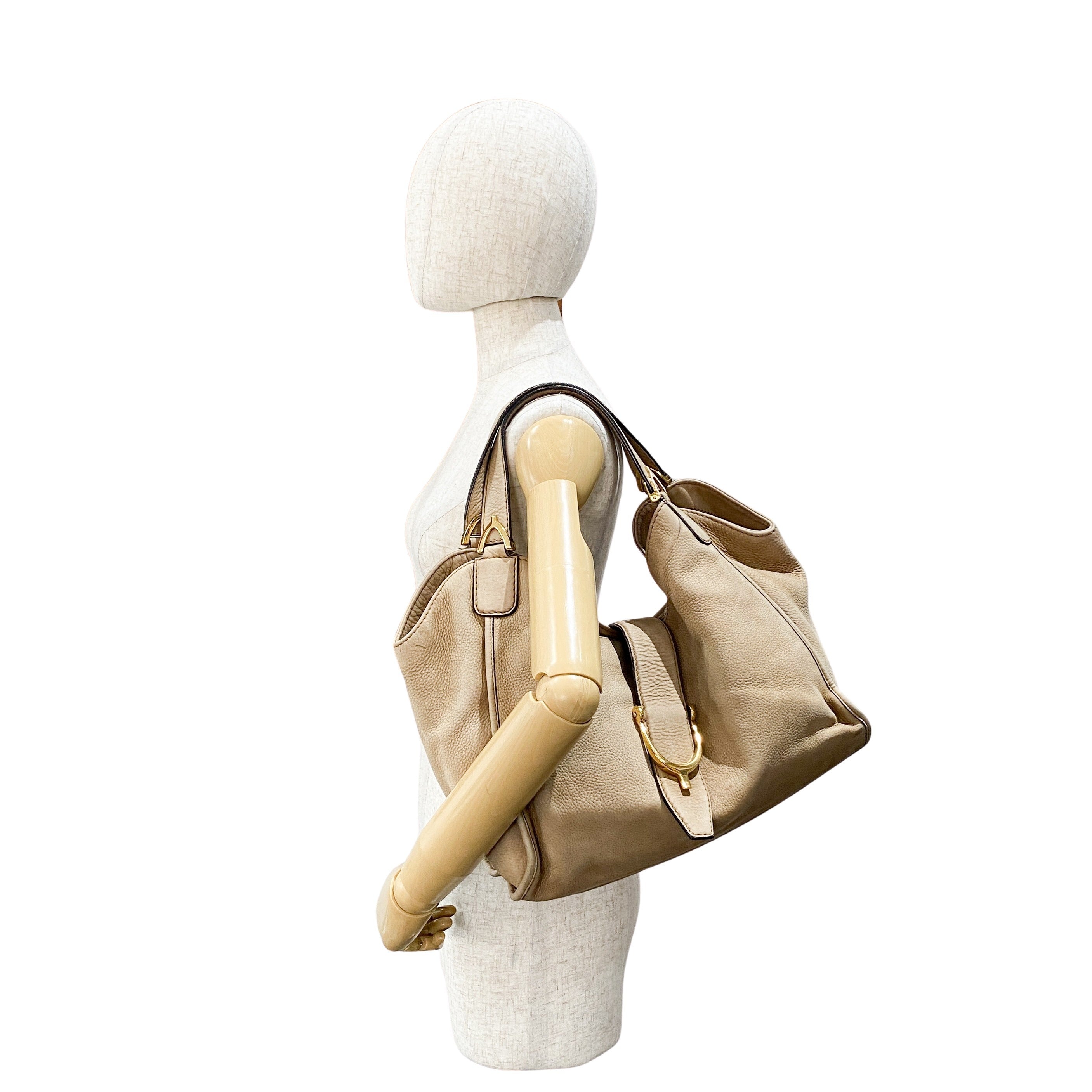 Stirrup Brown Nubuck Leather Shoulder Bag