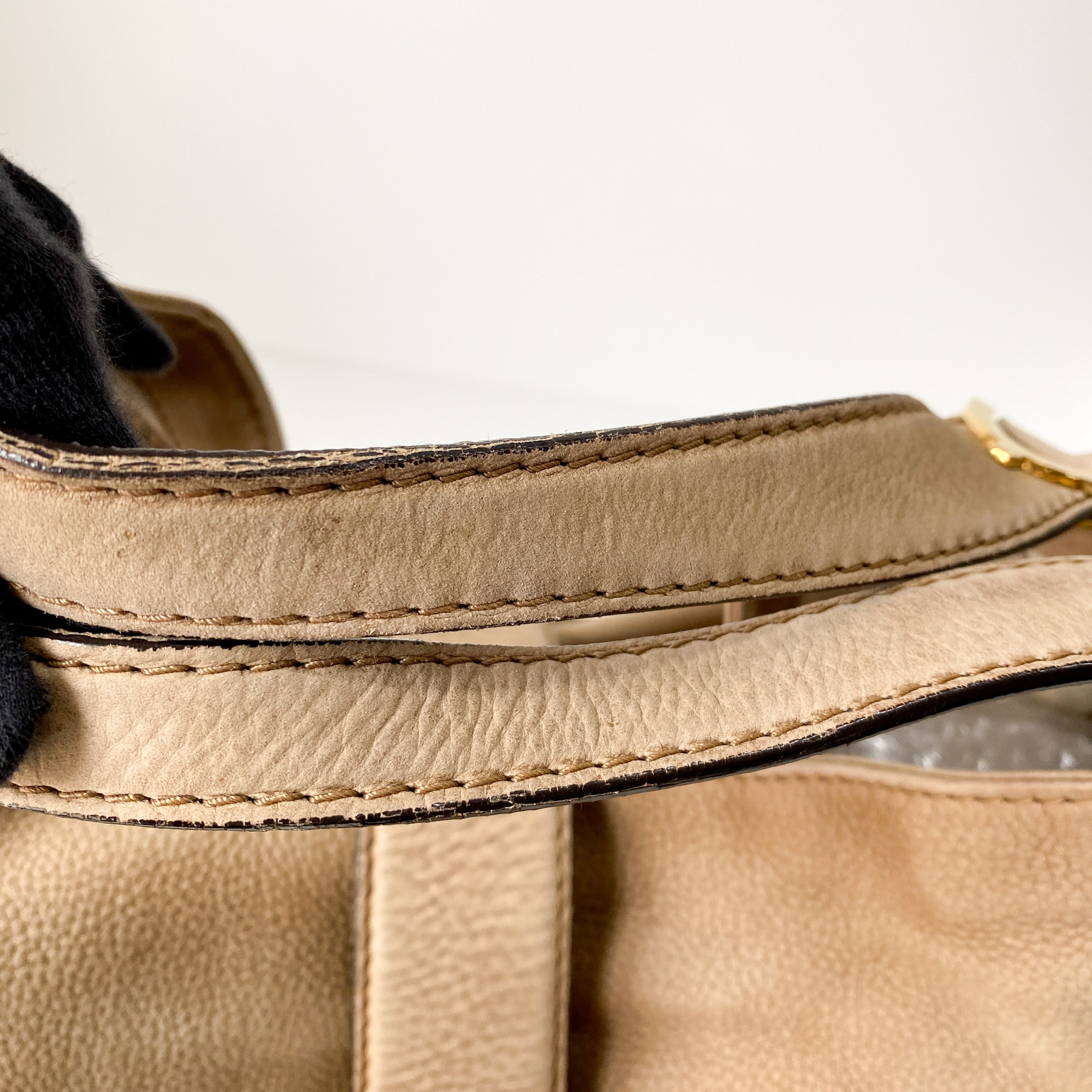 Stirrup Brown Nubuck Leather Shoulder Bag