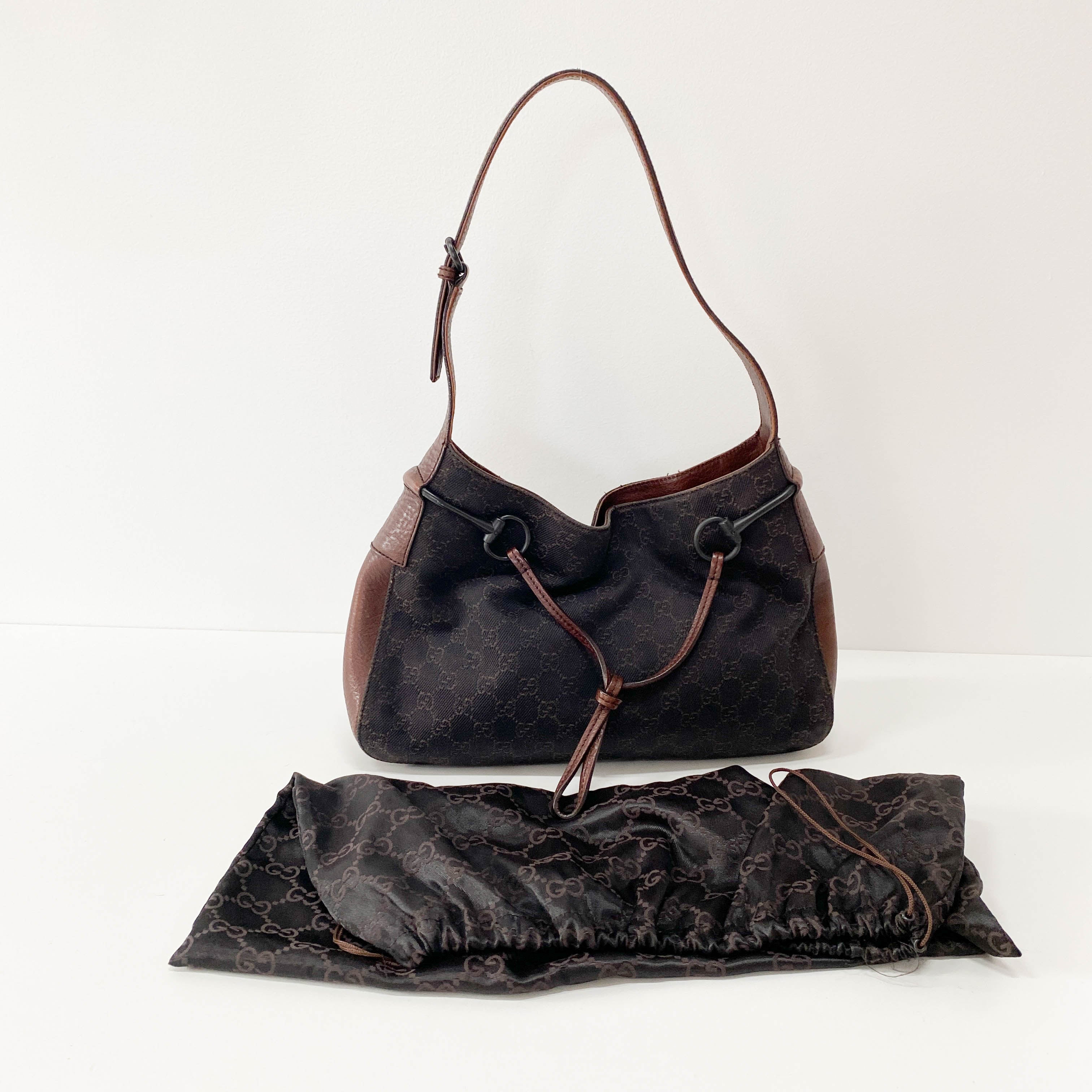 Horsebit Hobo GG Cotton Canvas Shoulder Bag