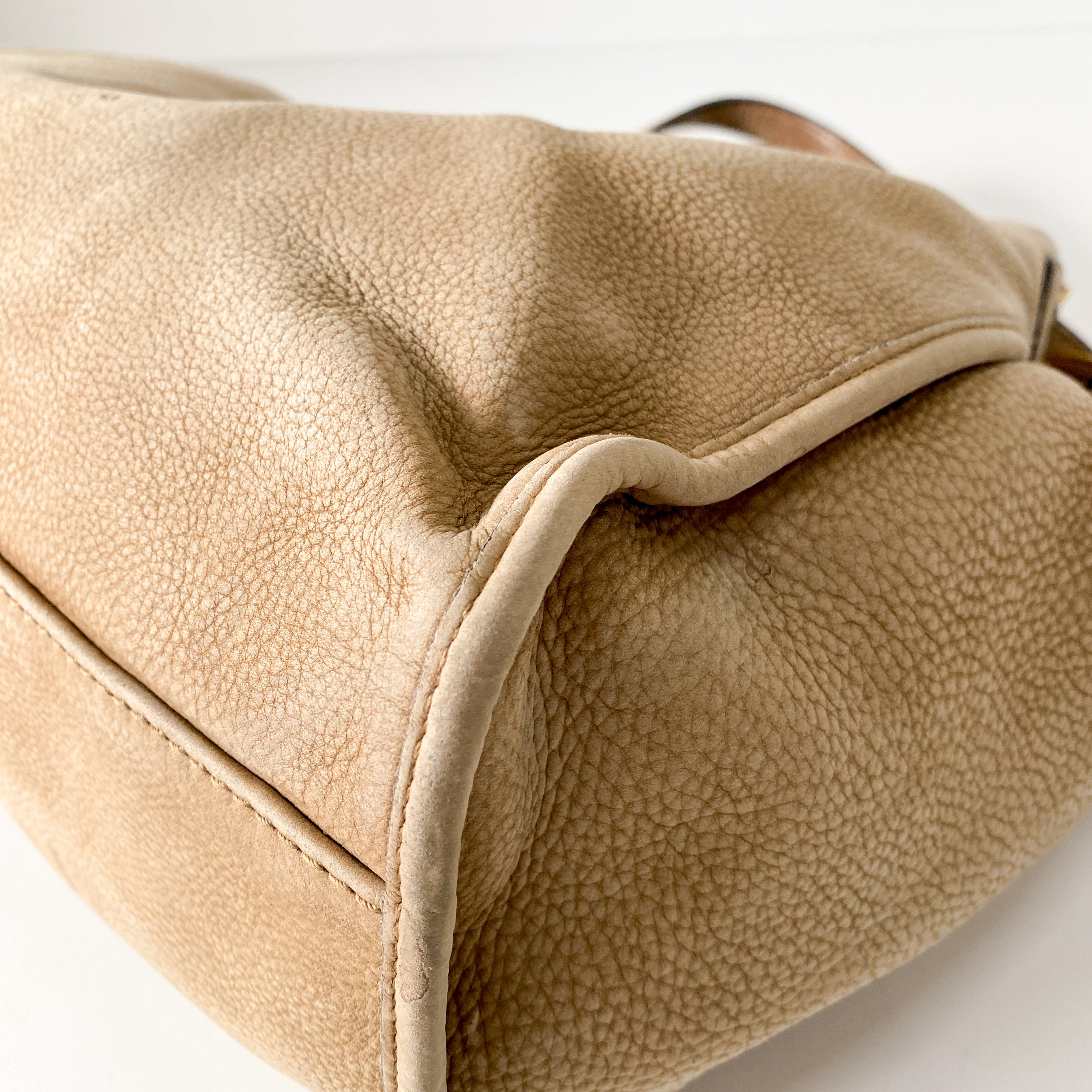 Stirrup Brown Nubuck Leather Shoulder Bag