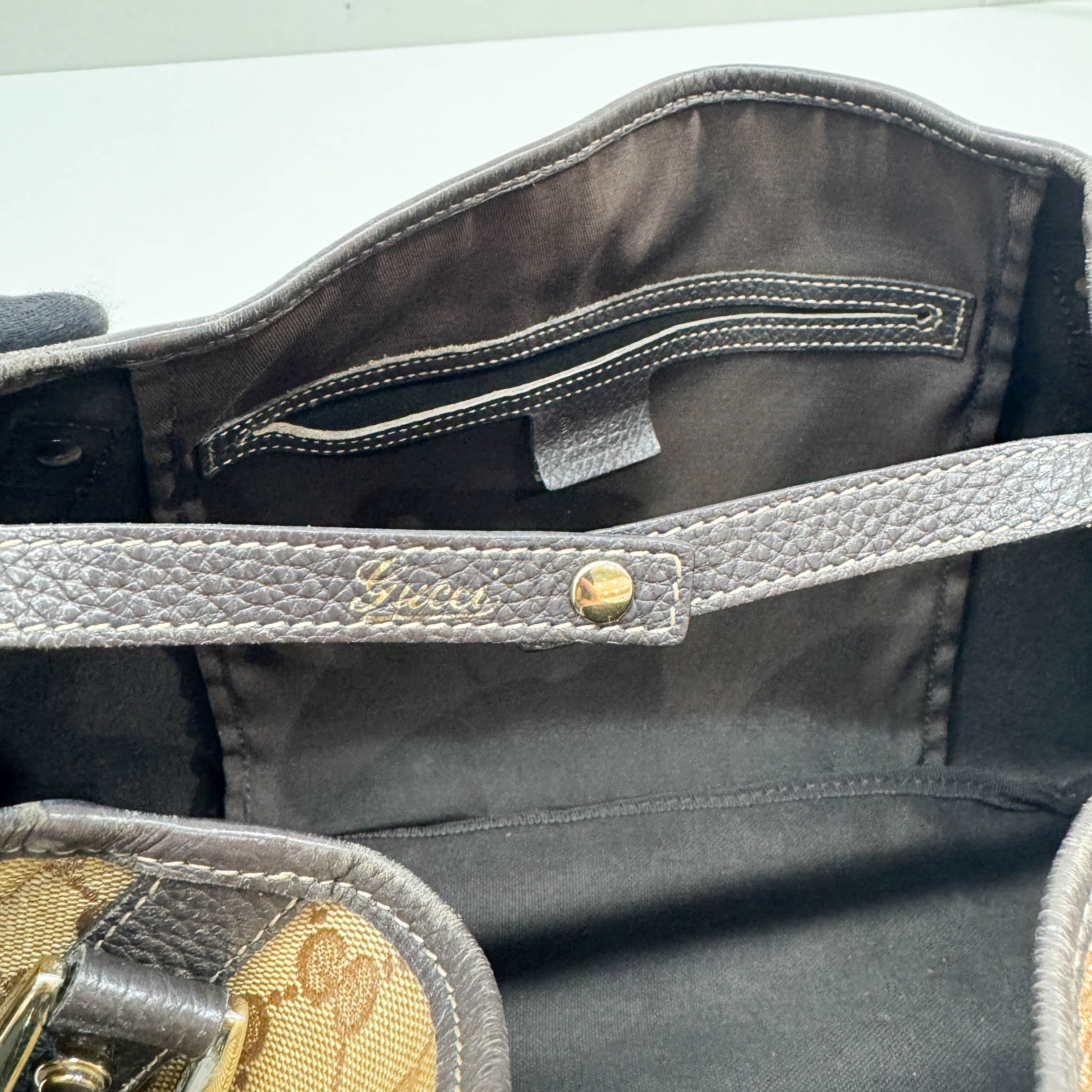 Abbey Brown GG Crystal Shoulder Bag