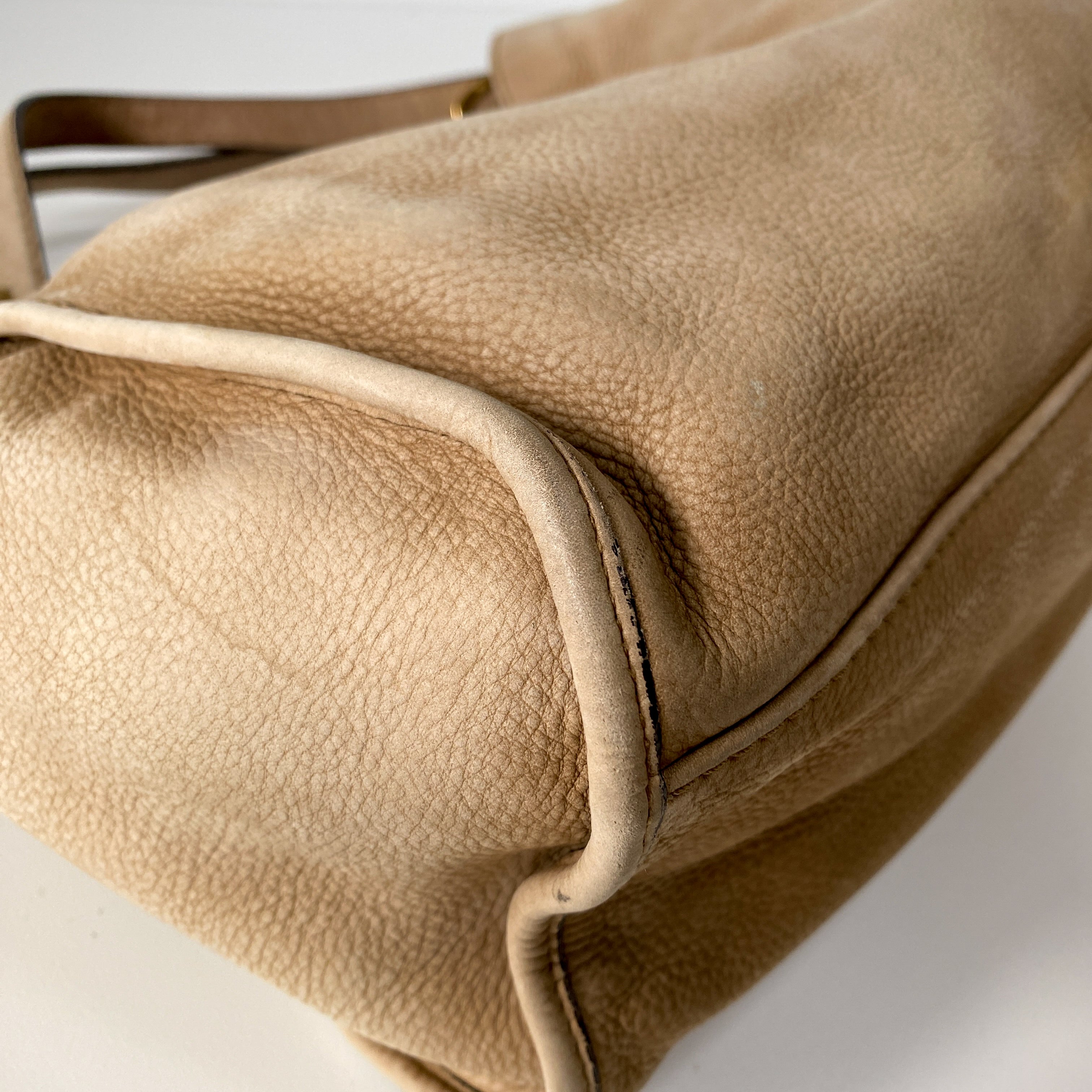 Stirrup Brown Nubuck Leather Shoulder Bag