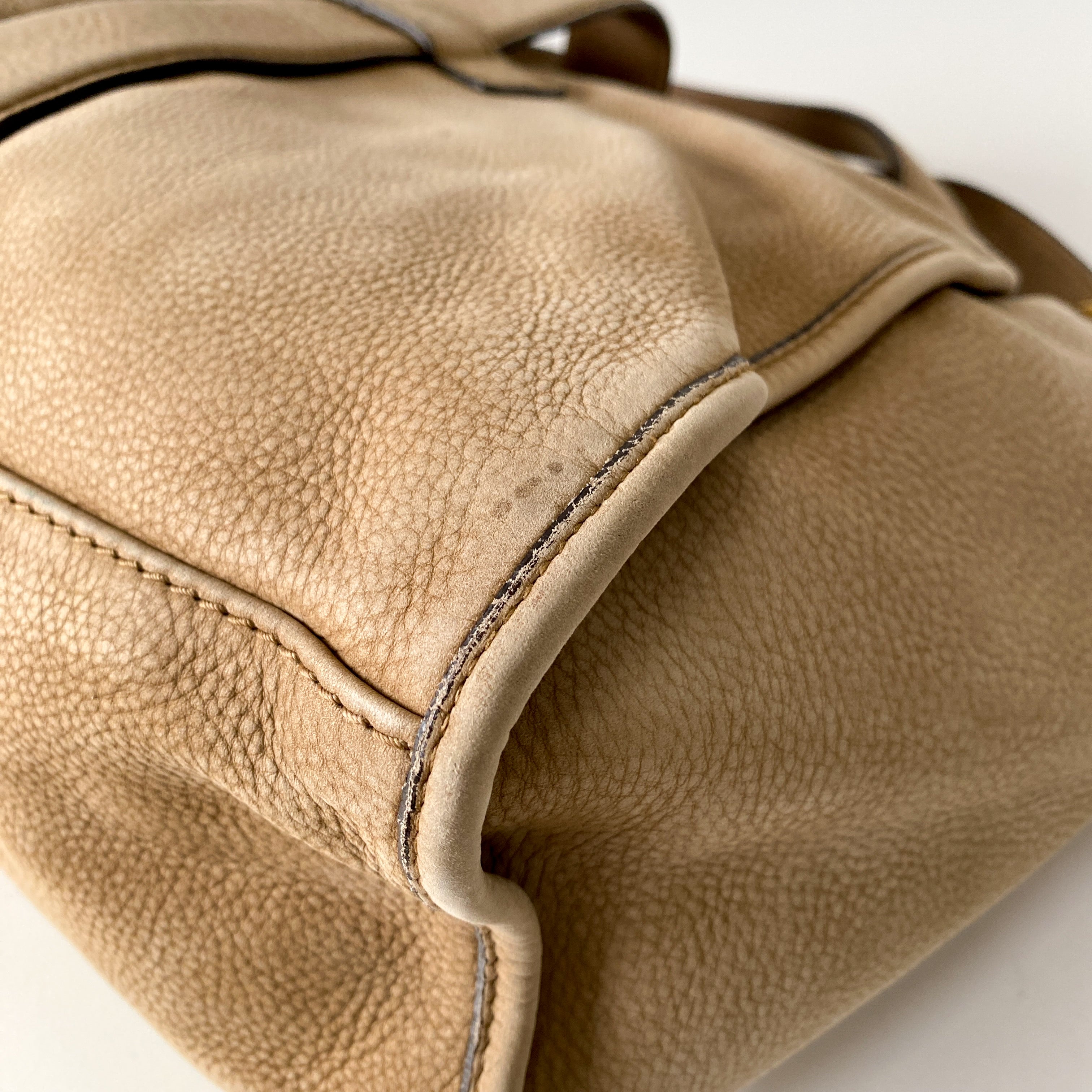 Stirrup Brown Nubuck Leather Shoulder Bag