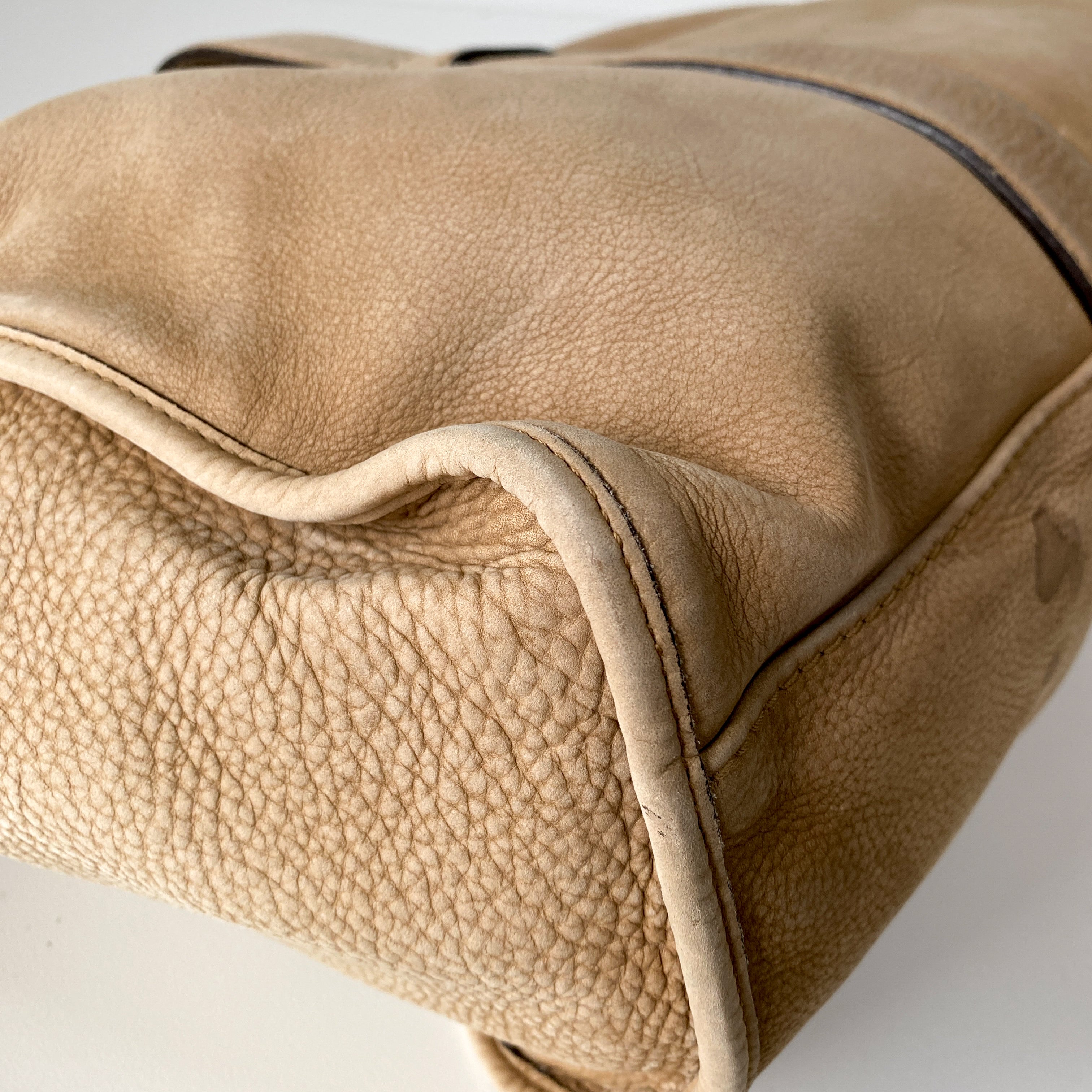 Stirrup Brown Nubuck Leather Shoulder Bag