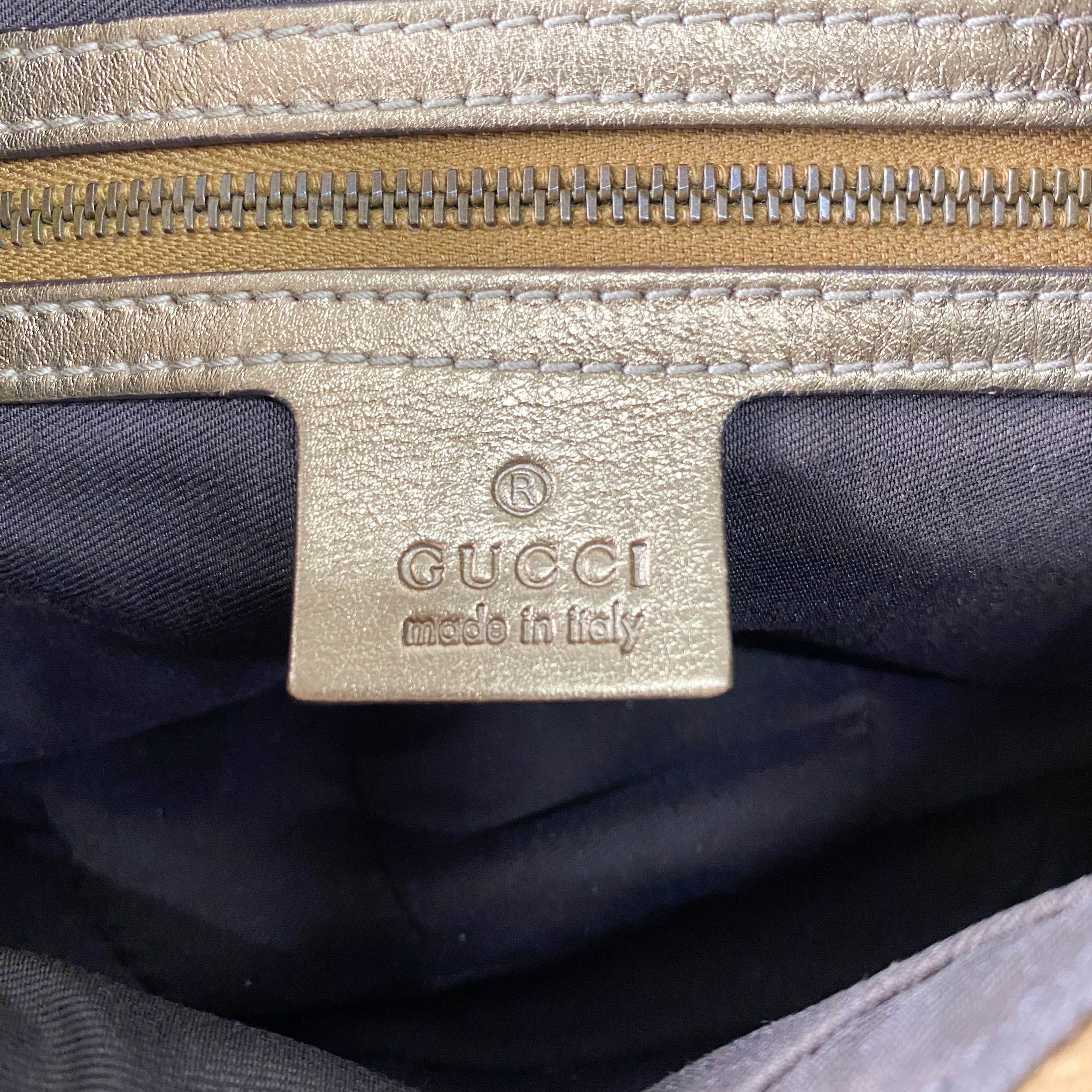 GG Yellow Coated Canvas Golden Emblem Shoulder Bag