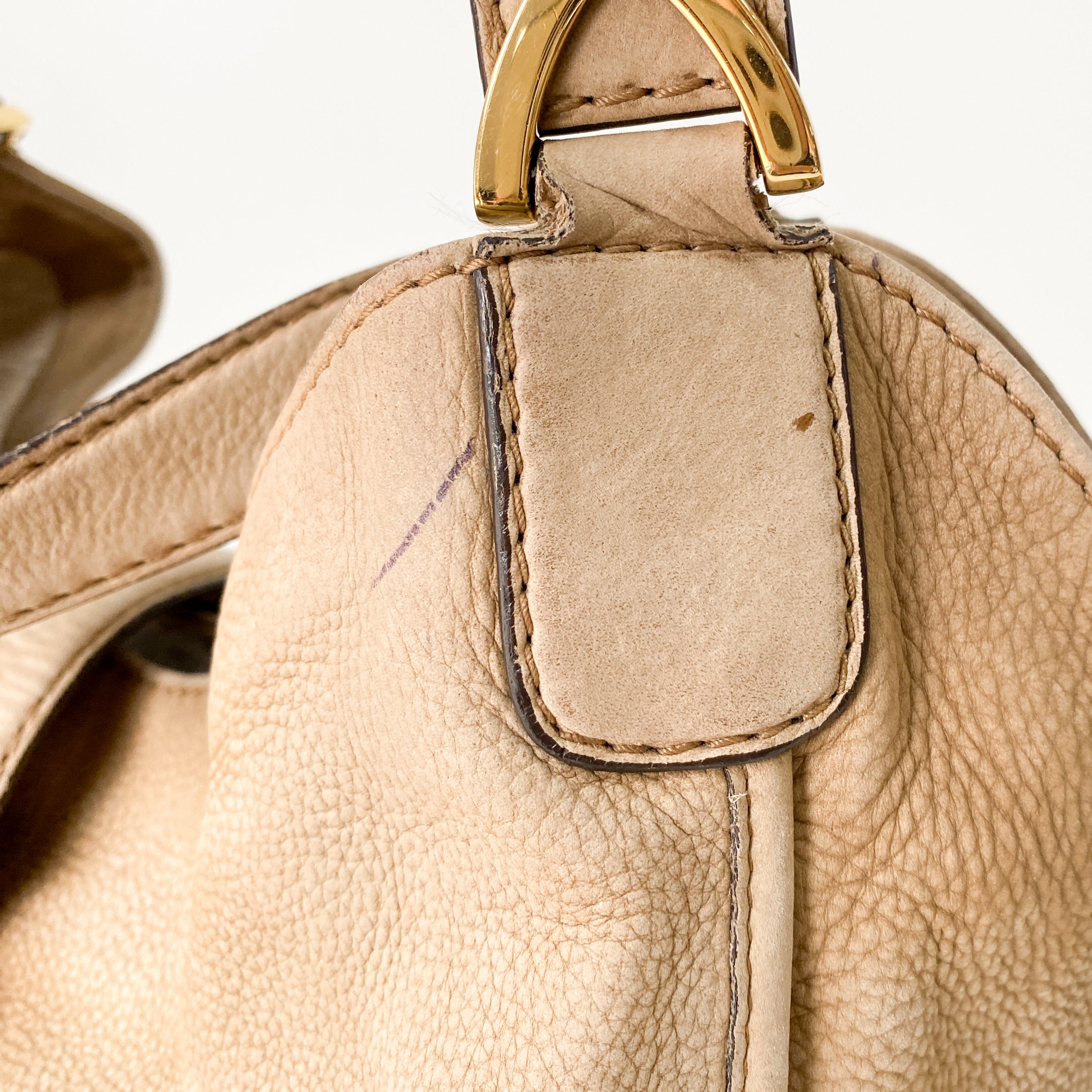 Stirrup Brown Nubuck Leather Shoulder Bag