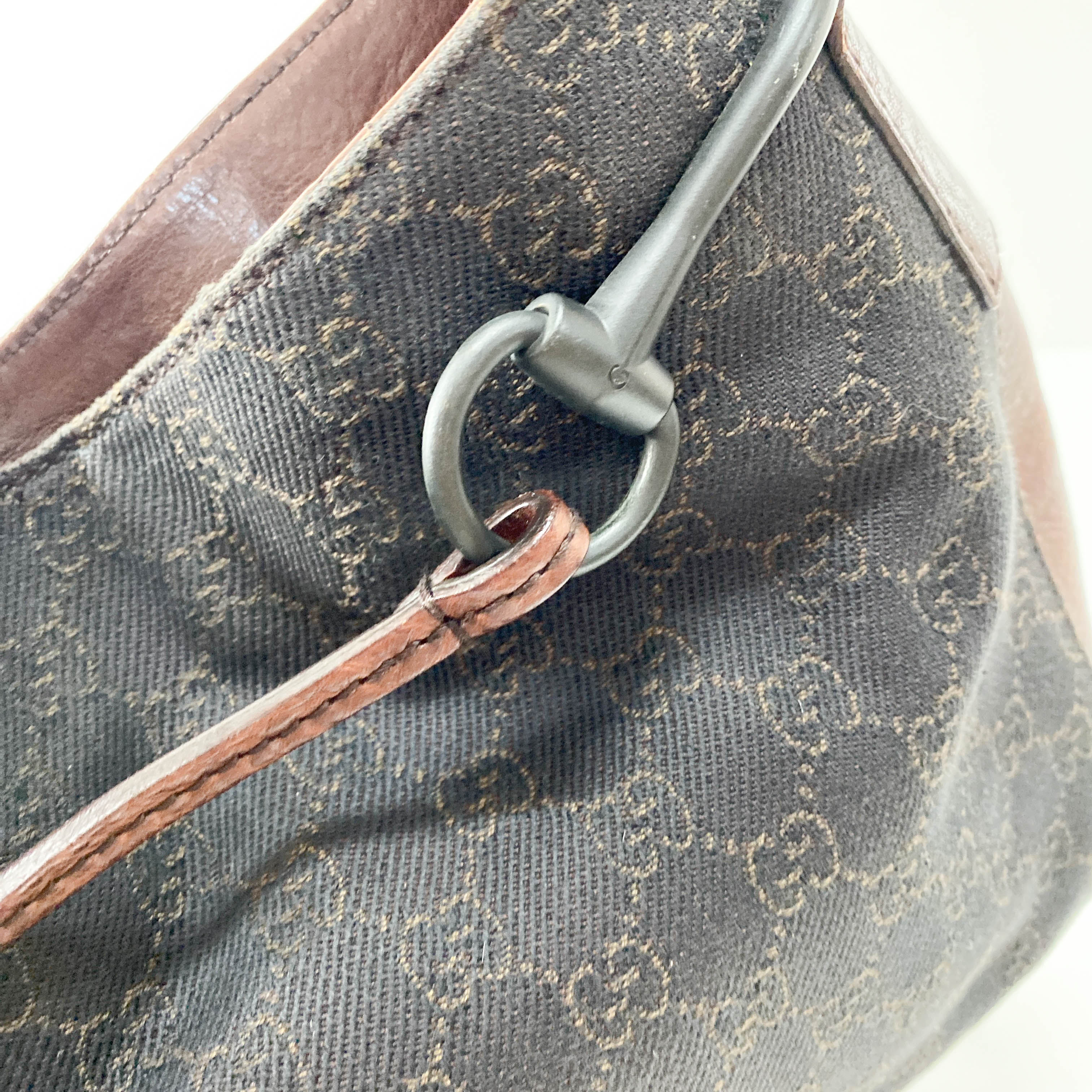 Horsebit Hobo GG Cotton Canvas Shoulder Bag