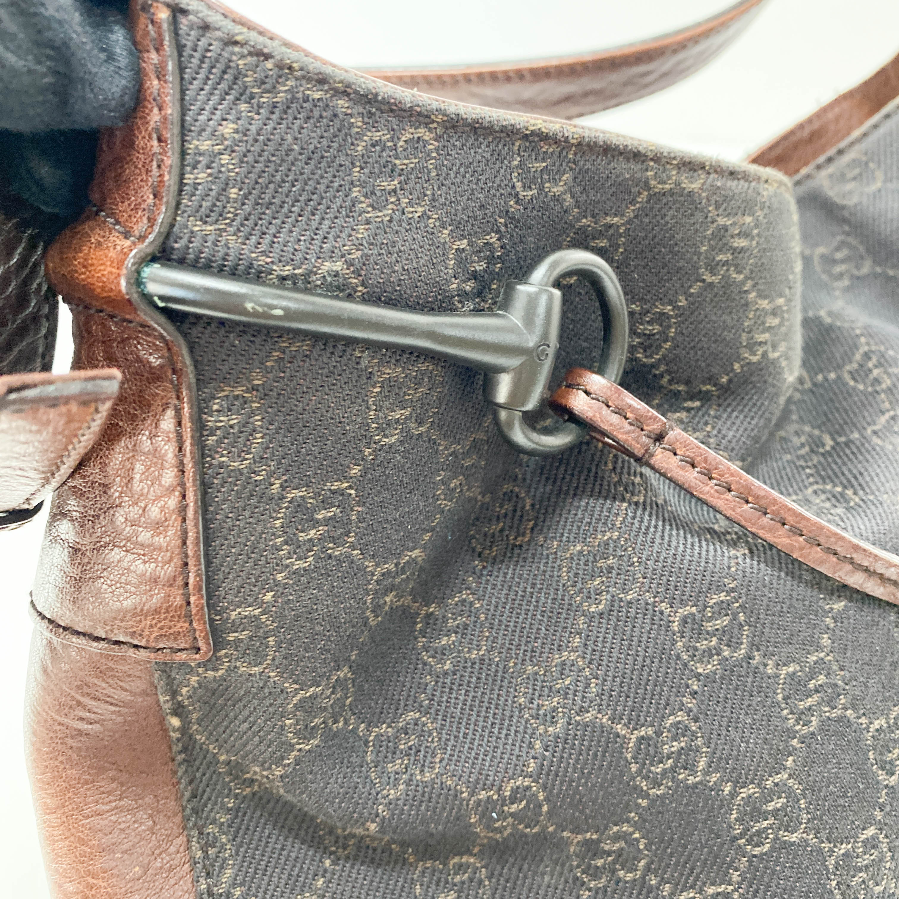 Horsebit Hobo GG Cotton Canvas Shoulder Bag