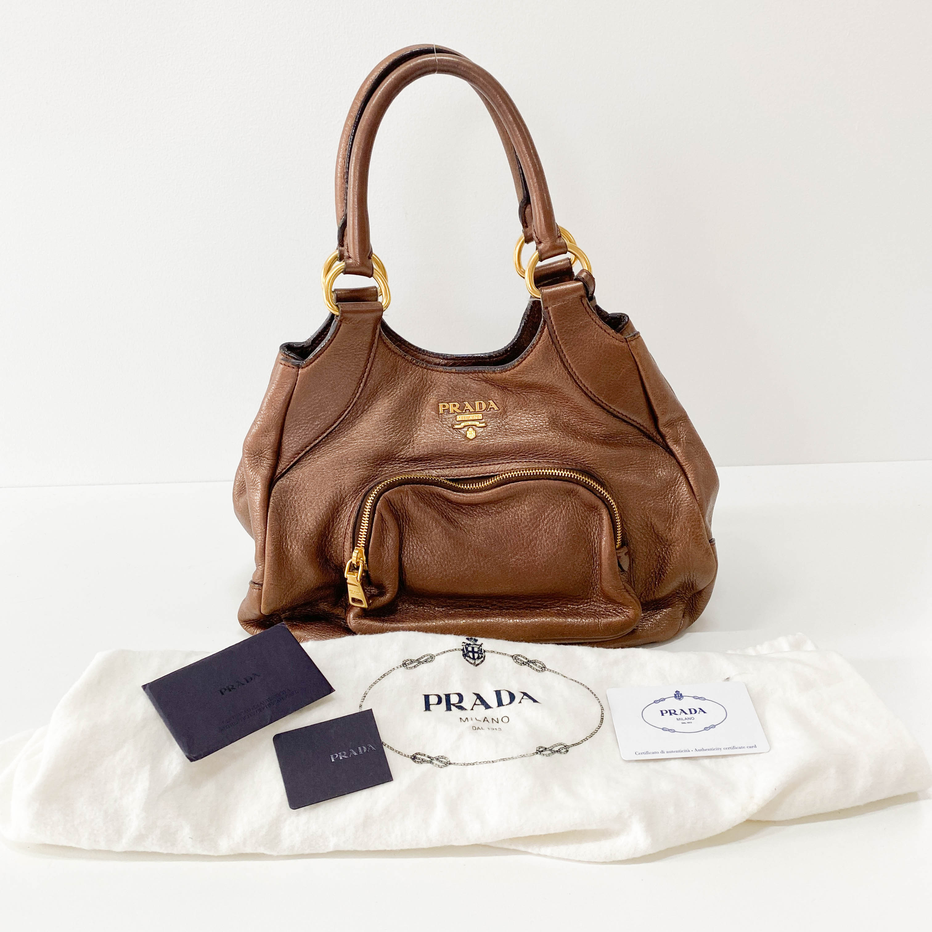 Metallic Bronze Hobo Shoulder Bag