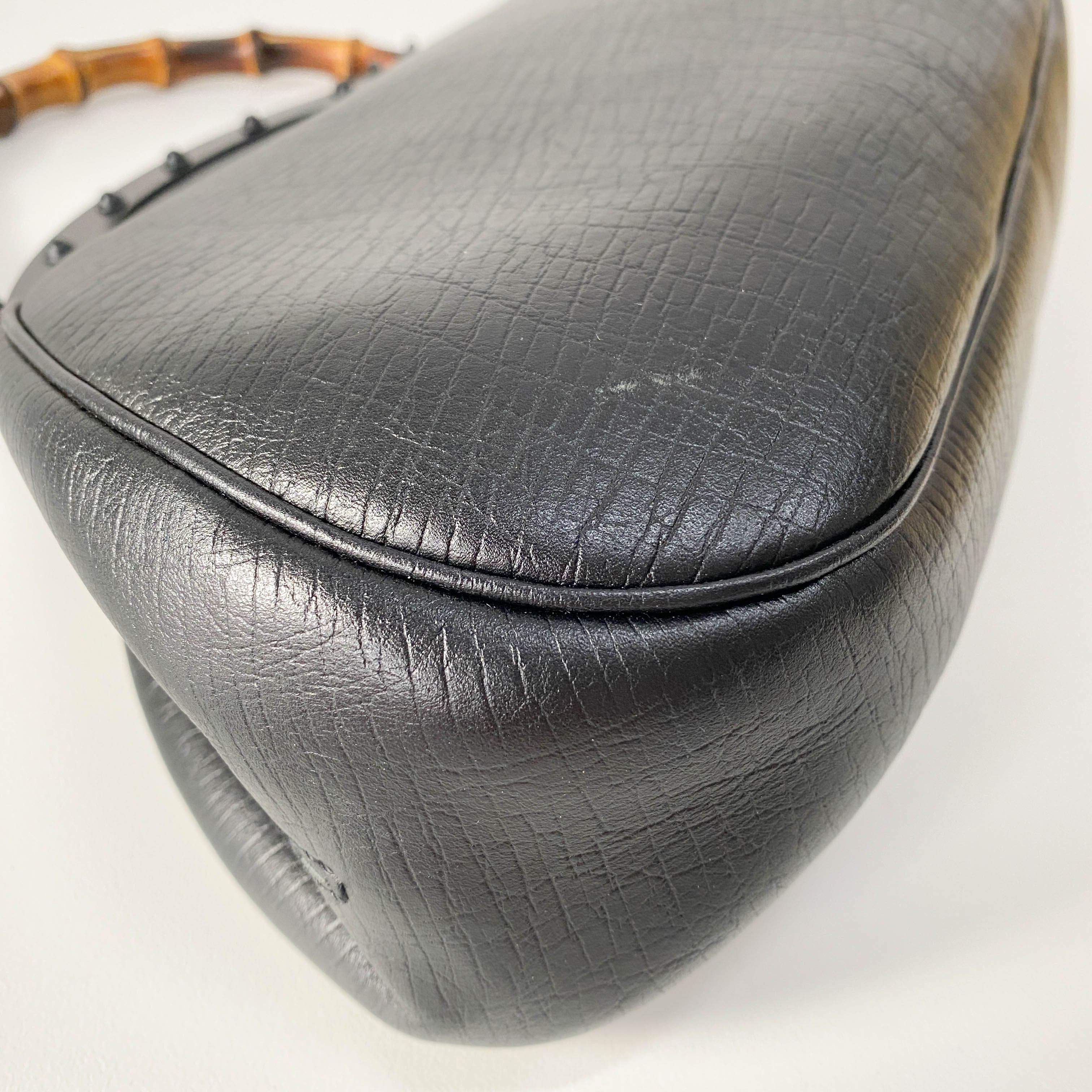 Bamboo Black Leather Handbag