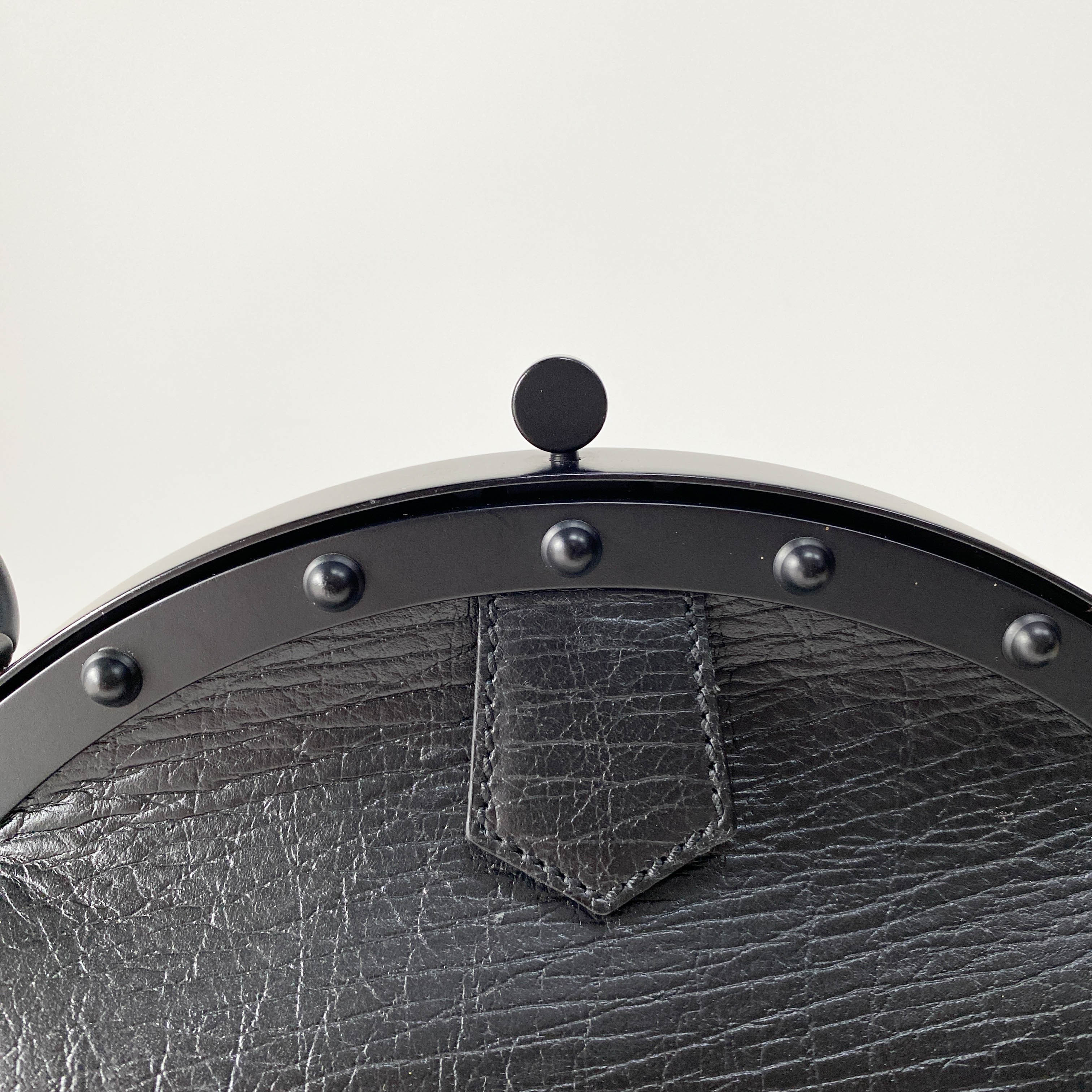 Bamboo Black Leather Handbag