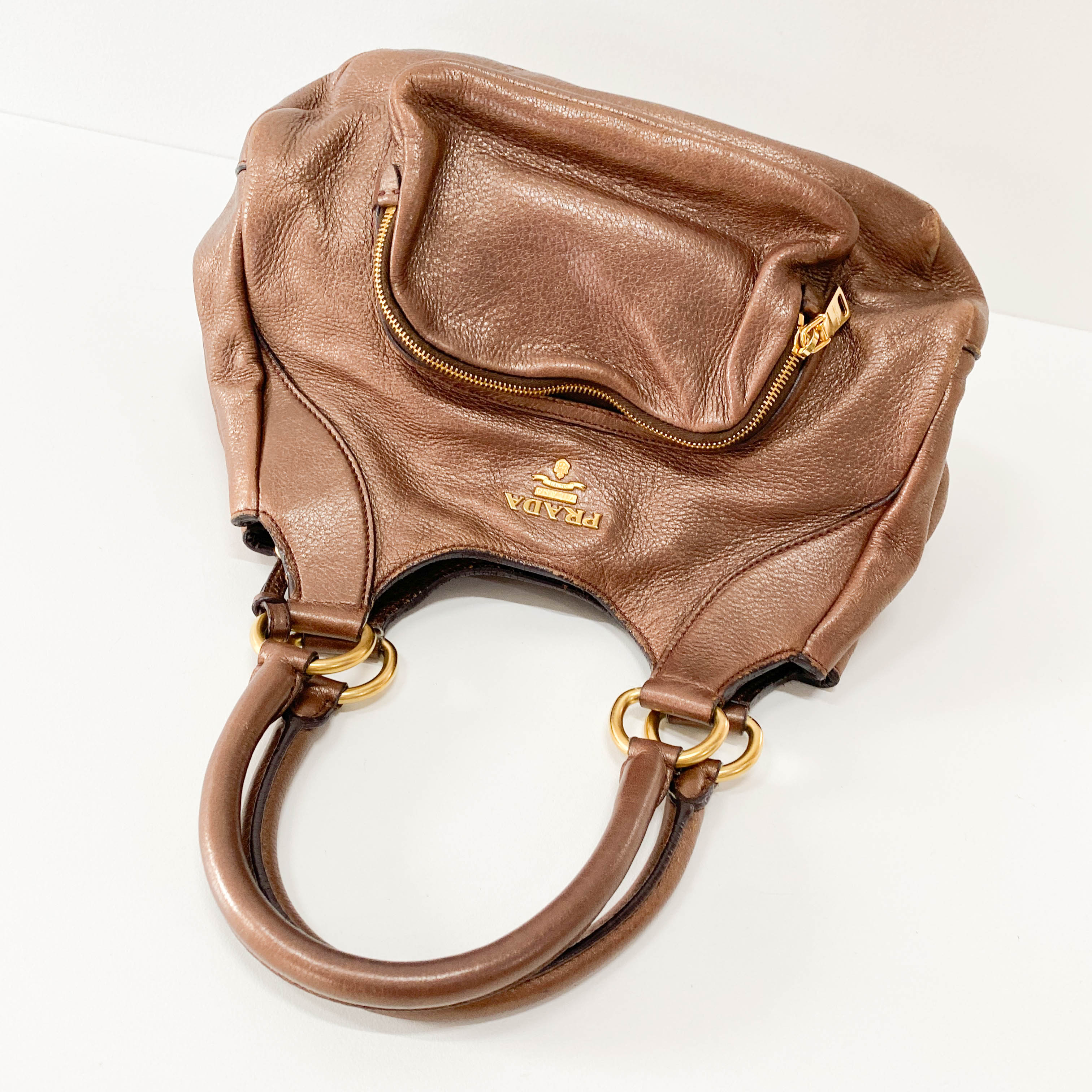 Metallic Bronze Hobo Shoulder Bag