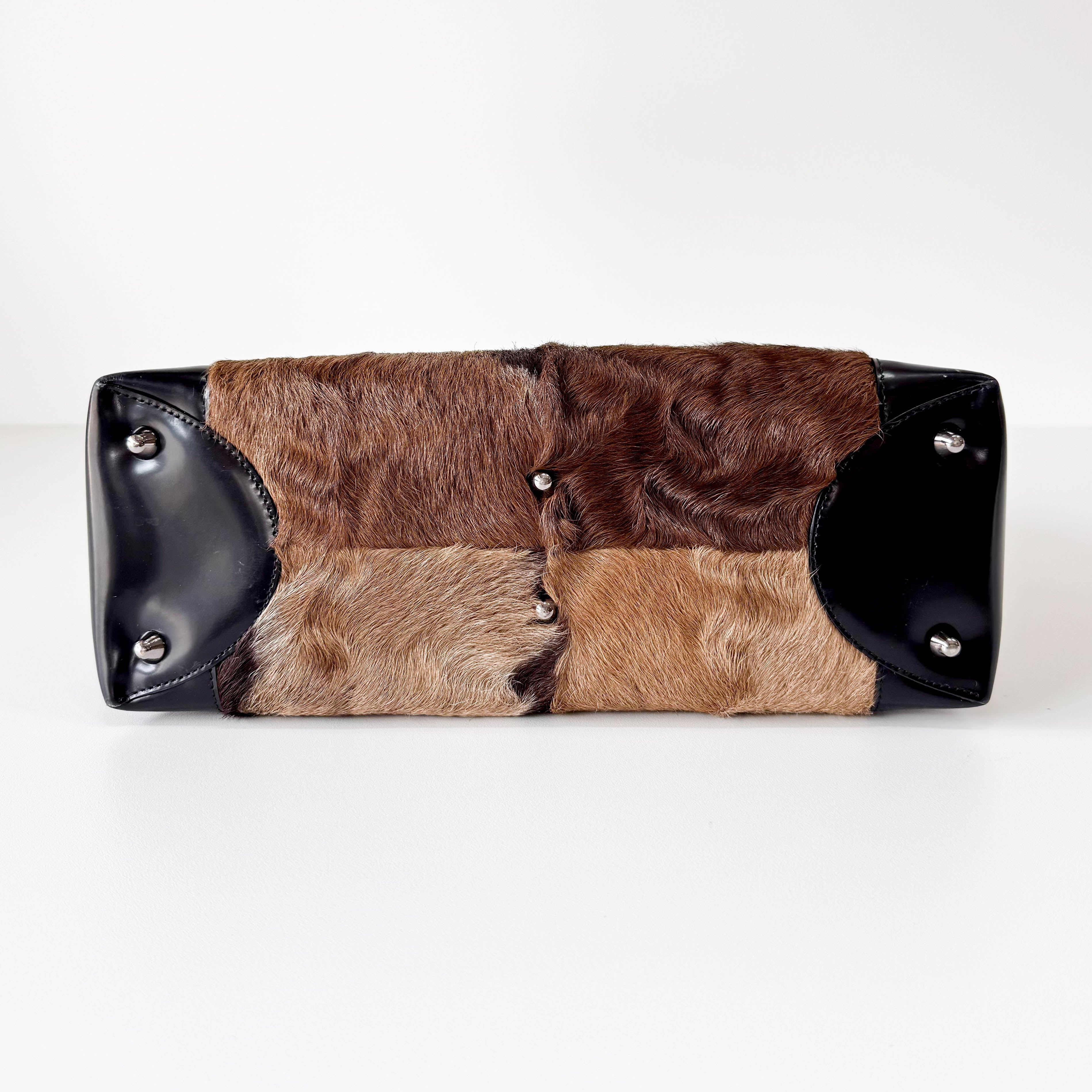 Lady Dior Brown Pony Hair Hand Bag