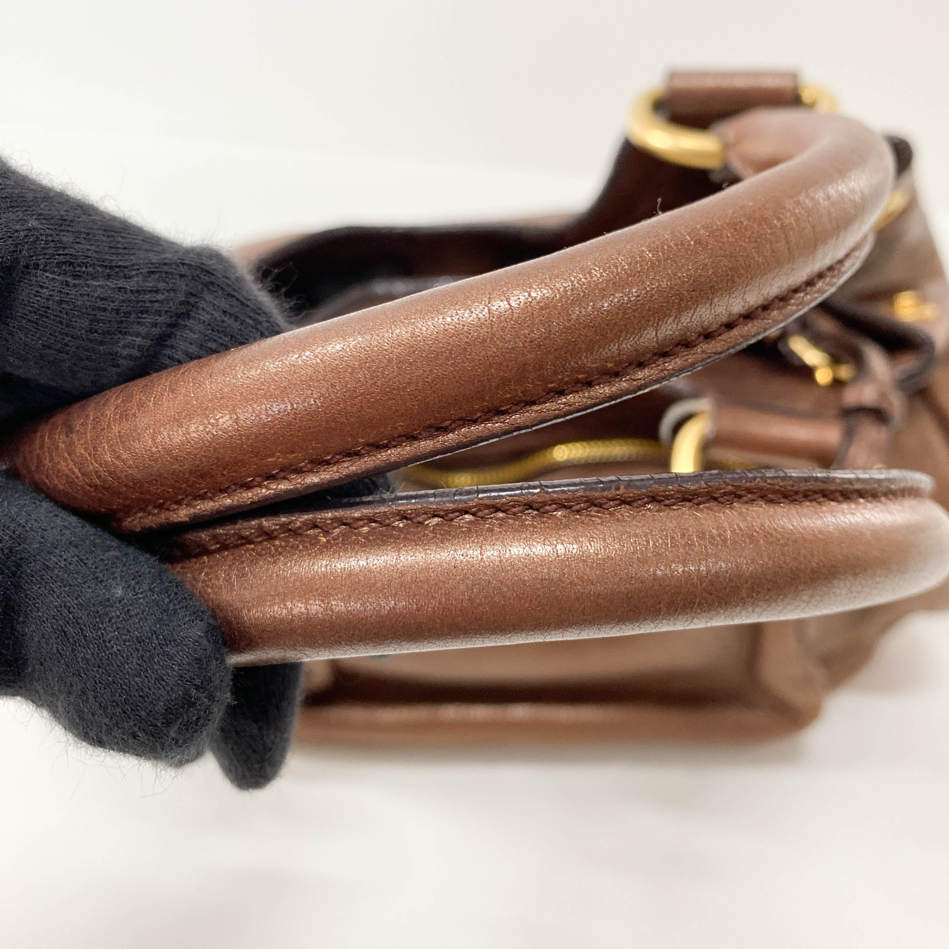 Metallic Bronze Hobo Shoulder Bag