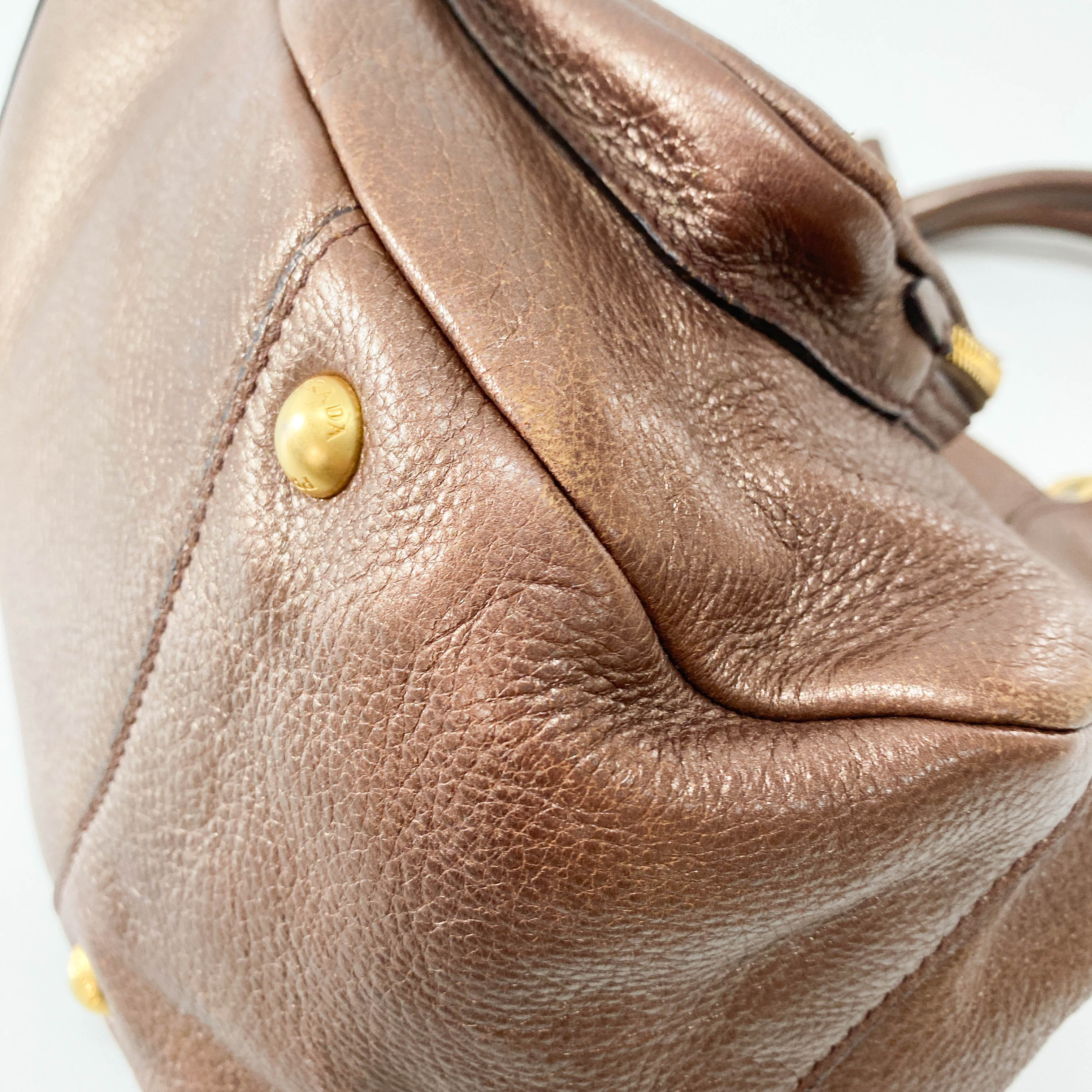 Metallic Bronze Hobo Shoulder Bag