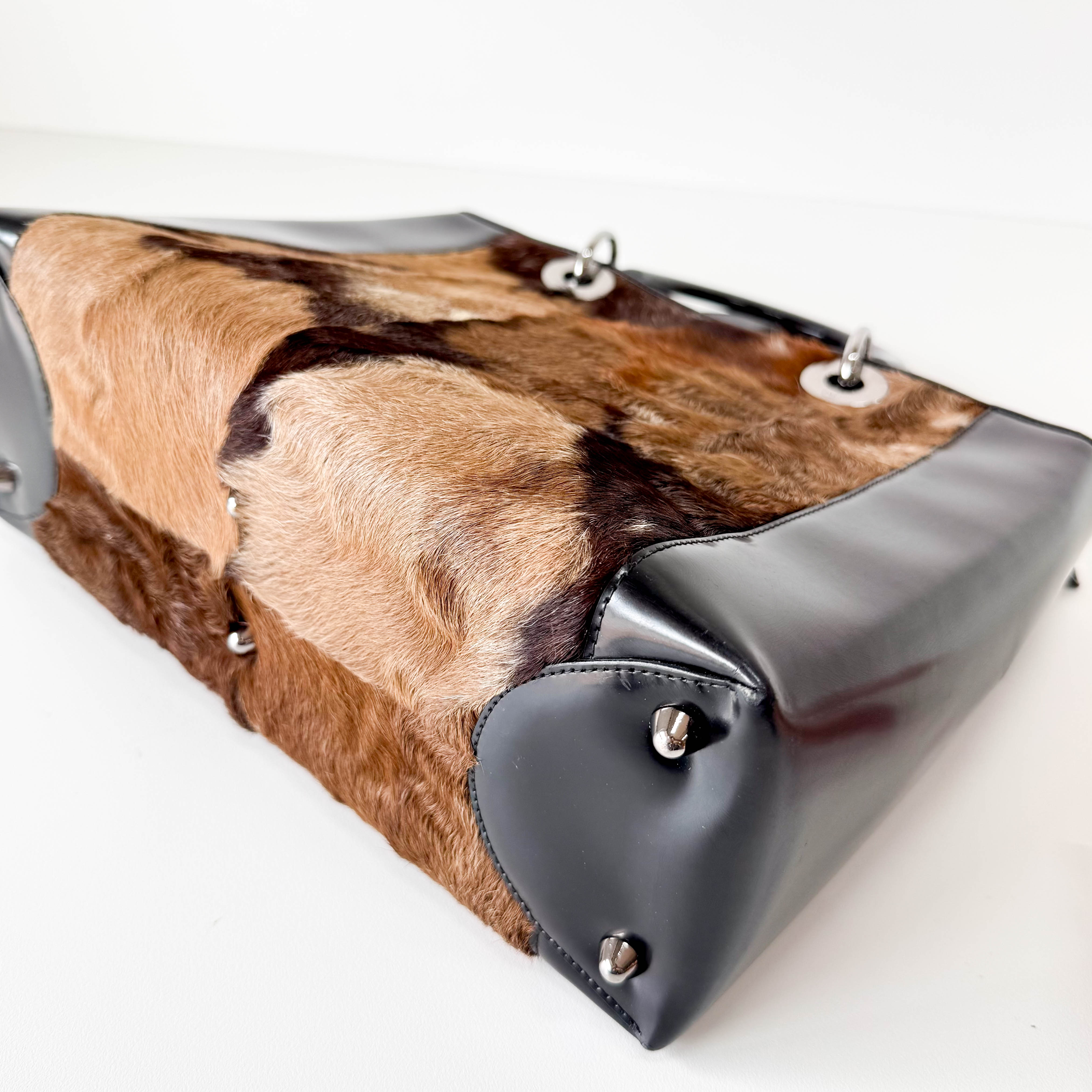 Lady Dior Brown Pony Hair Hand Bag