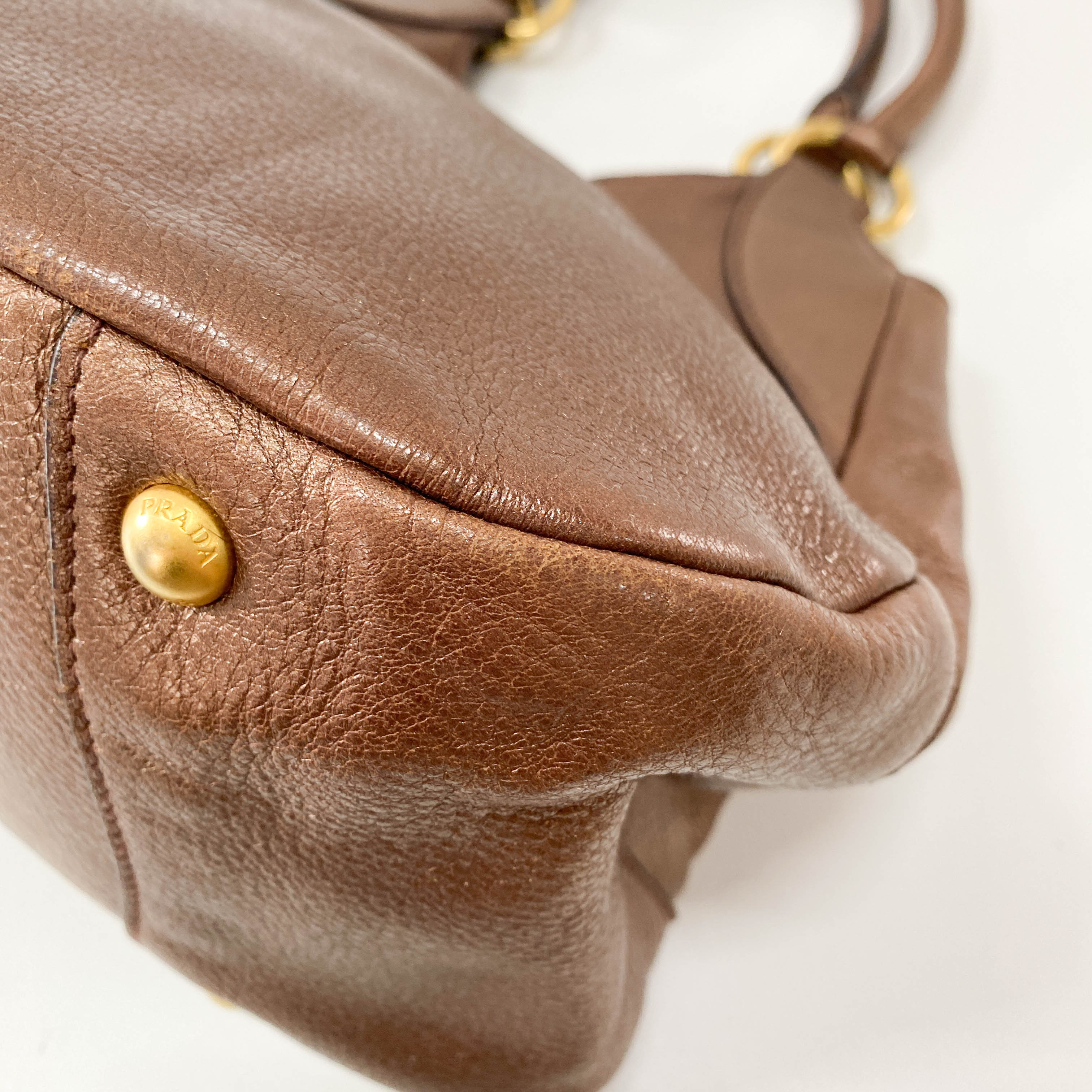 Metallic Bronze Hobo Shoulder Bag