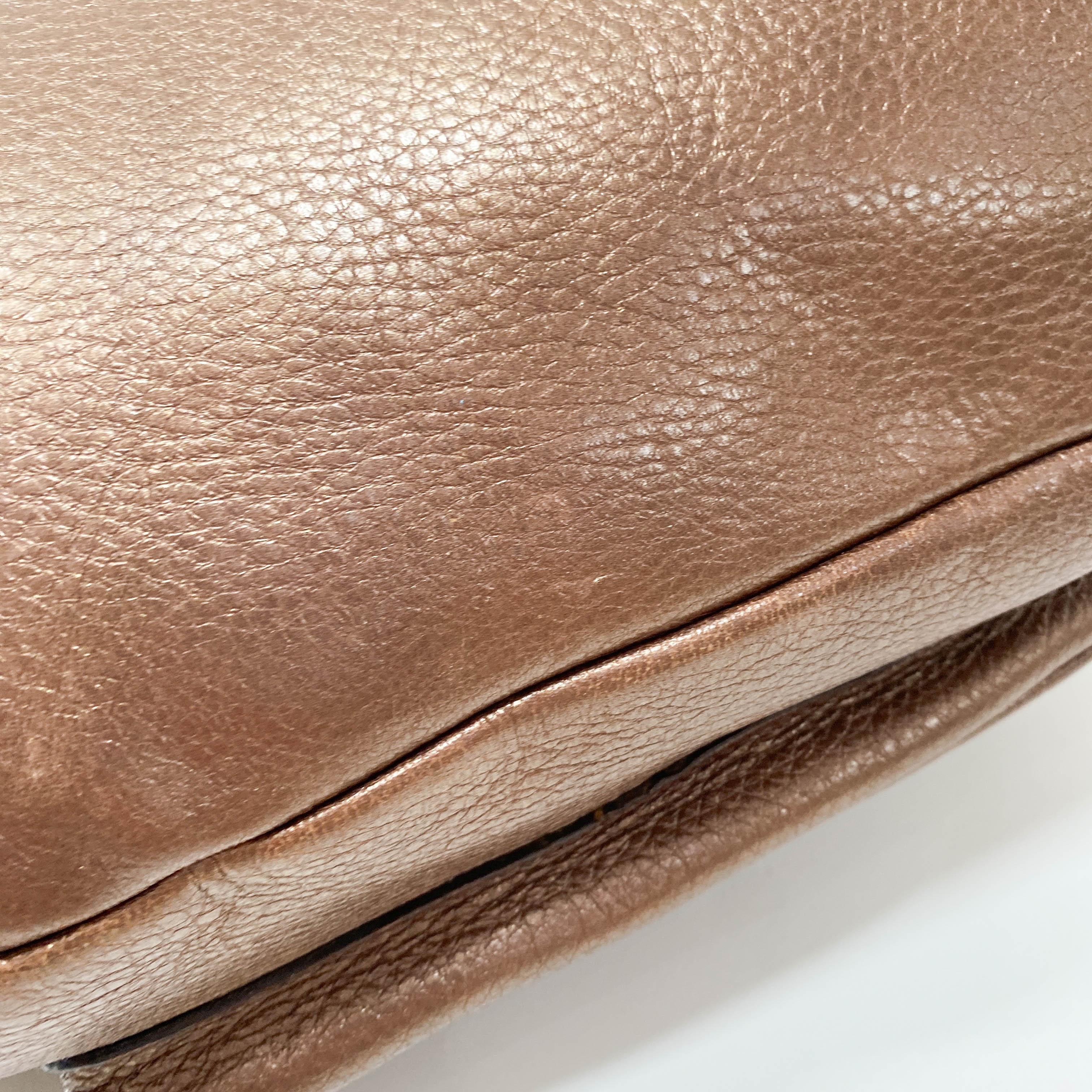 Metallic Bronze Hobo Shoulder Bag