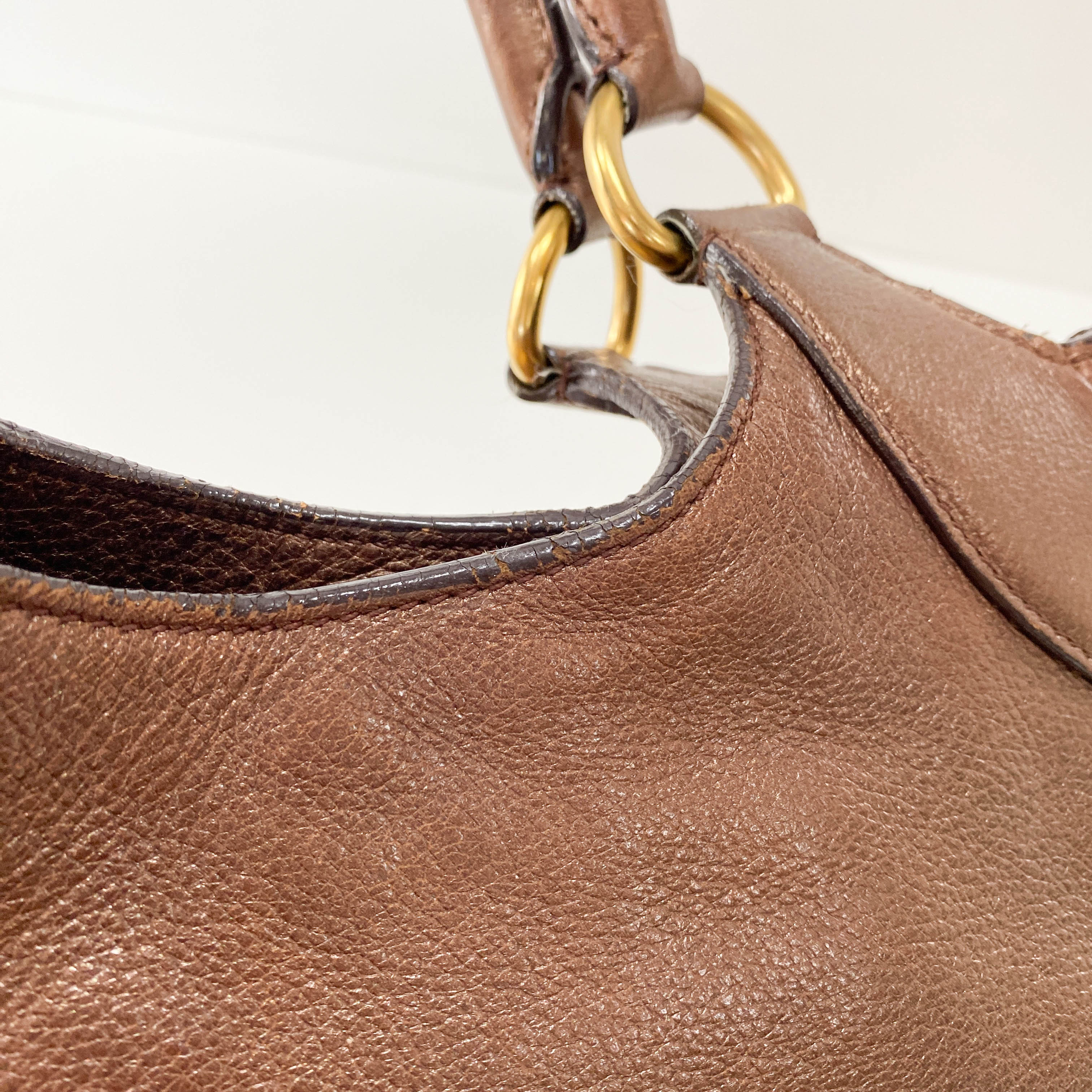 Metallic Bronze Hobo Shoulder Bag