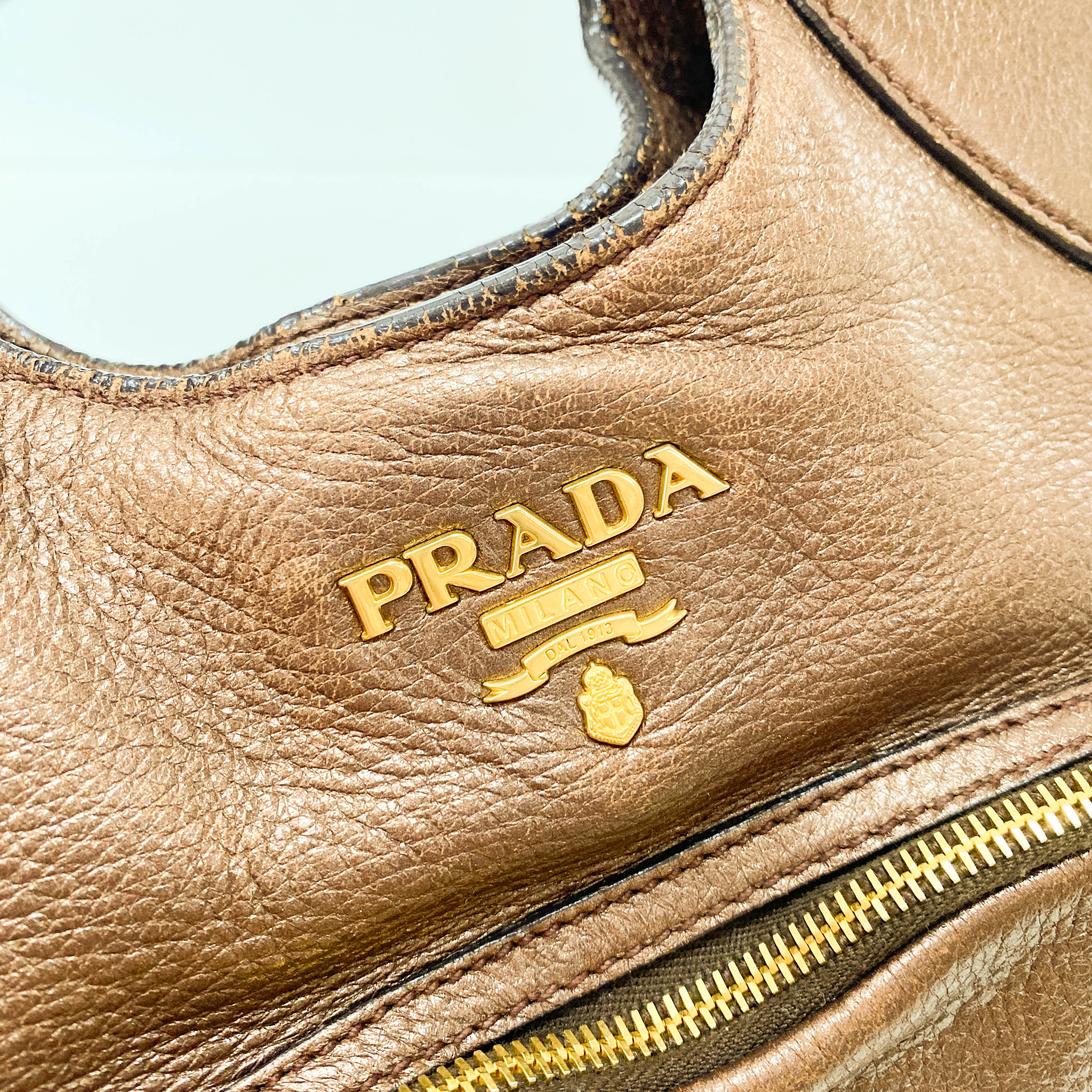 Metallic Bronze Hobo Shoulder Bag